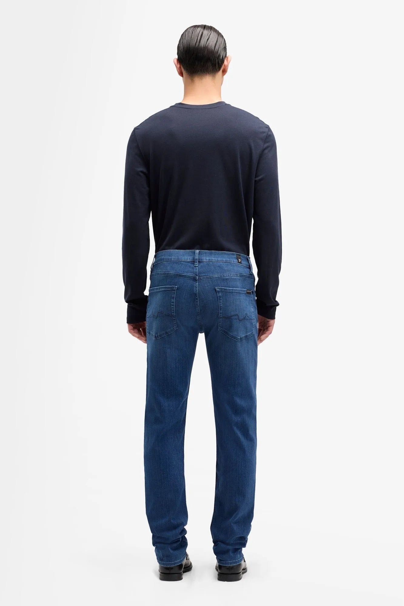 7 For All Mankind Mid Blue Men Standard in Luxe Performance SKU: 7T519A23_MID Image 05