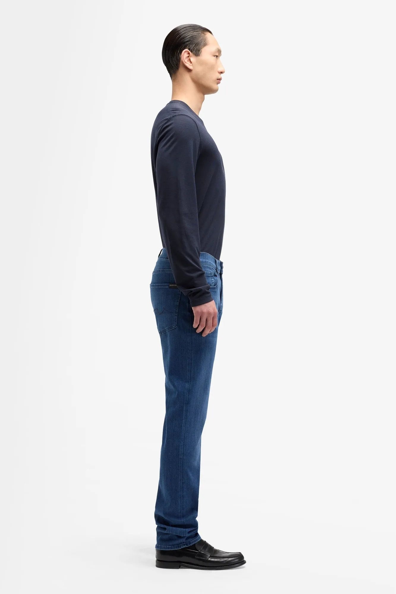 7 For All Mankind Mid Blue Men Standard in Luxe Performance SKU: 7T519A23_MID Image 06