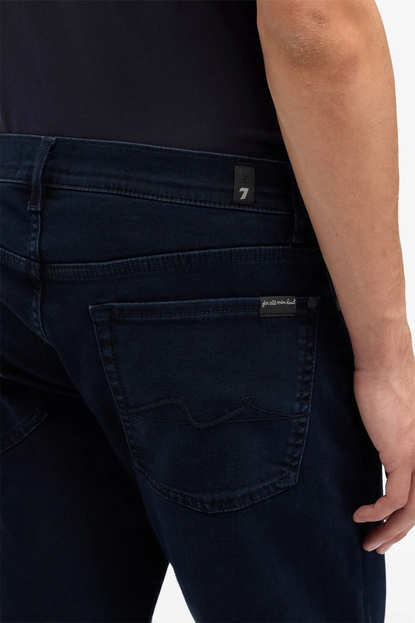7 For All Mankind Dark Blue Men Standard in Luxe Performance SKU: 7T519B78_XXB Image 04
