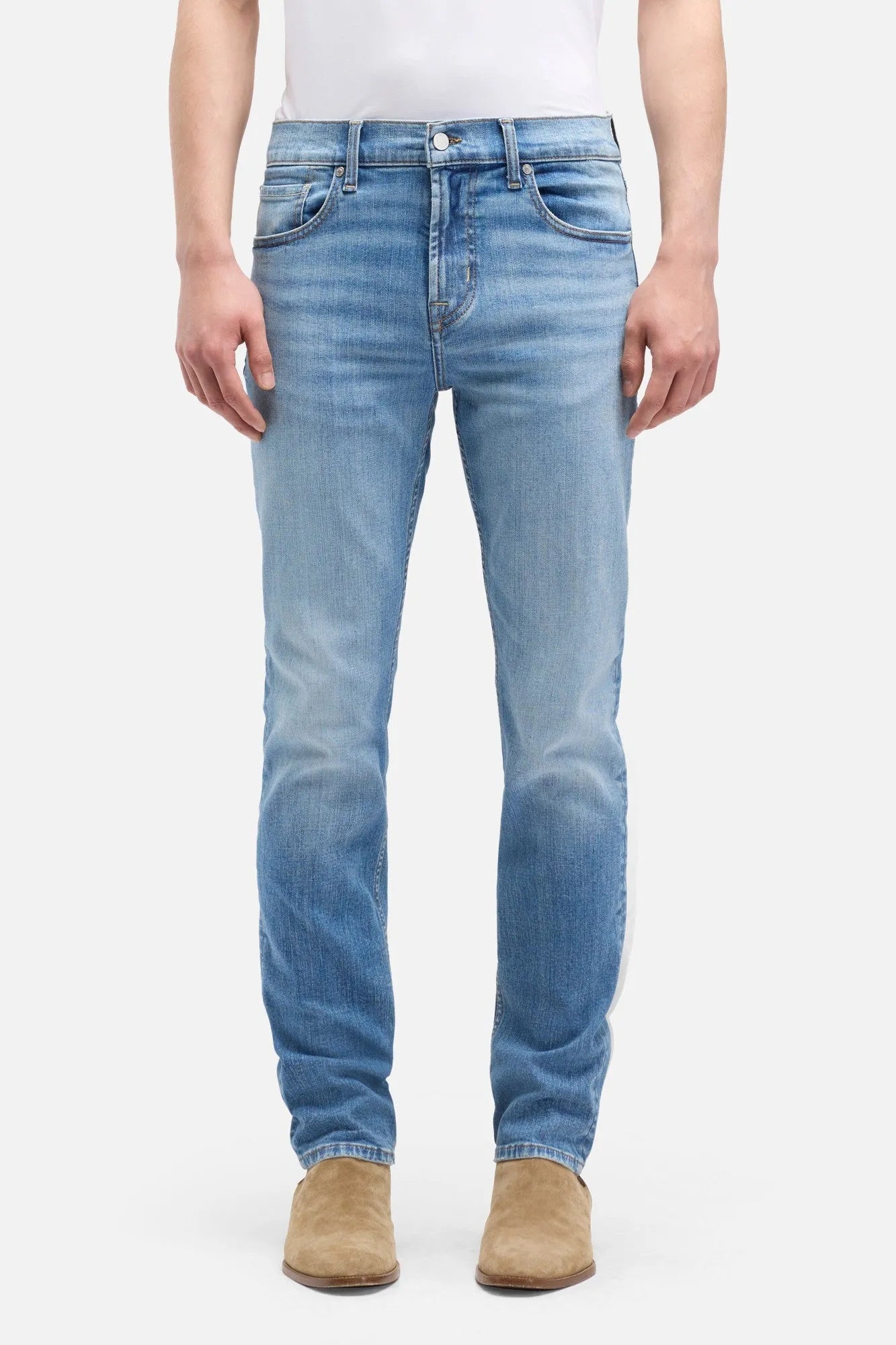 7 For All Mankind Light Blue Men Slimmy in Luxe Performance SKU: 7TC40C12_1VV Image 03