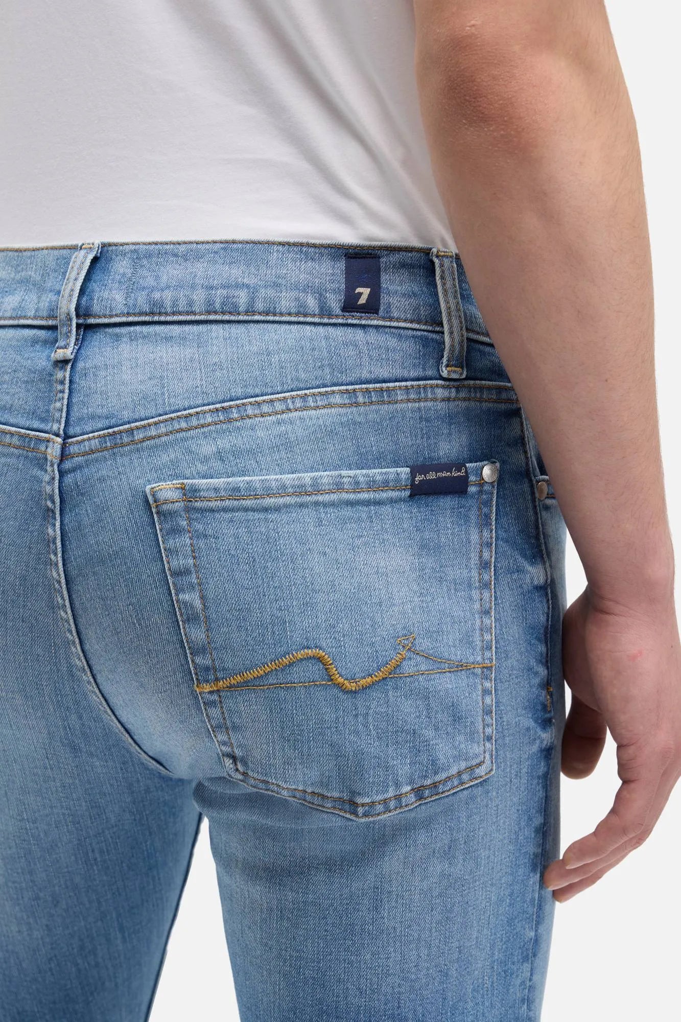 7 For All Mankind Light Blue Men Slimmy in Luxe Performance SKU: 7TC40C12_1VV Image 04