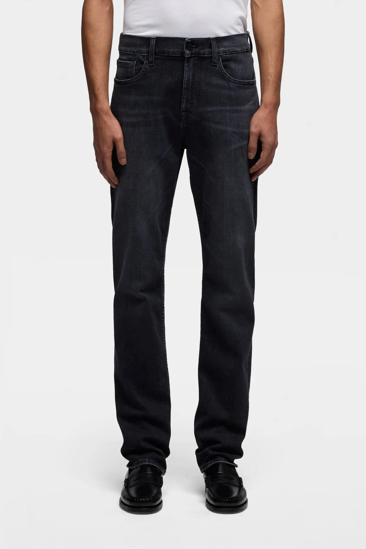 7 For All Mankind Black Men Slimmy in Luxe Performance SKU: 7TC40C34_3LG Image 02