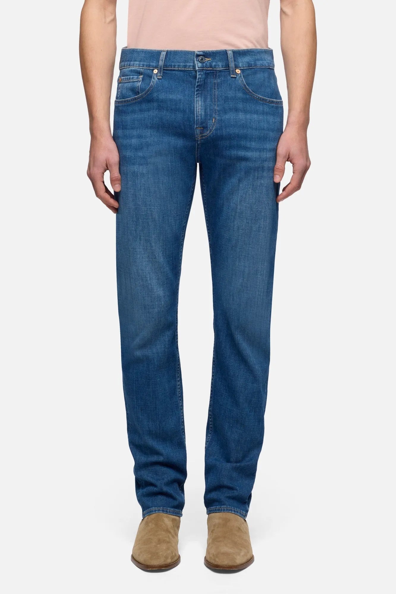 7 For All Mankind Mid Blue Men Slimmy in Special Edition SKU: 7TC4SR51_3A6 Image 03