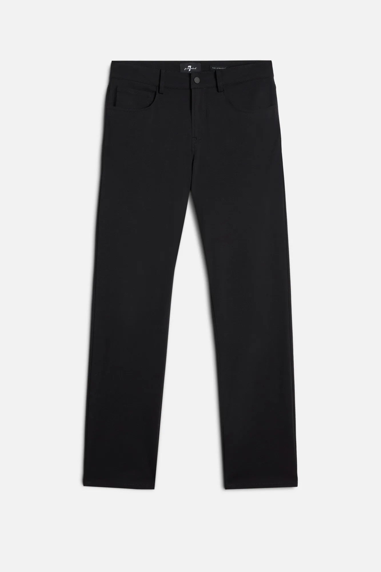 7 For All Mankind Black Men The Straight in Luxe Performance Knit SKU: 7TE70E23_BKN Image 01