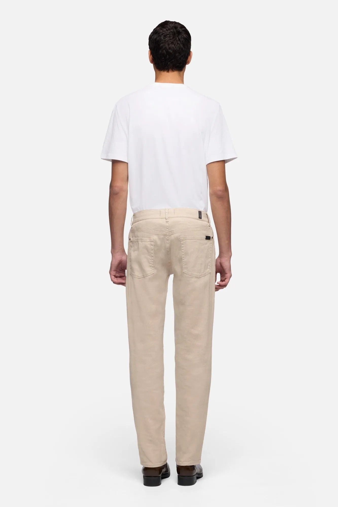 7 For All Mankind Oat Men The Straight in Denim Linen SKU: 7TE70G06_3BK Image 05