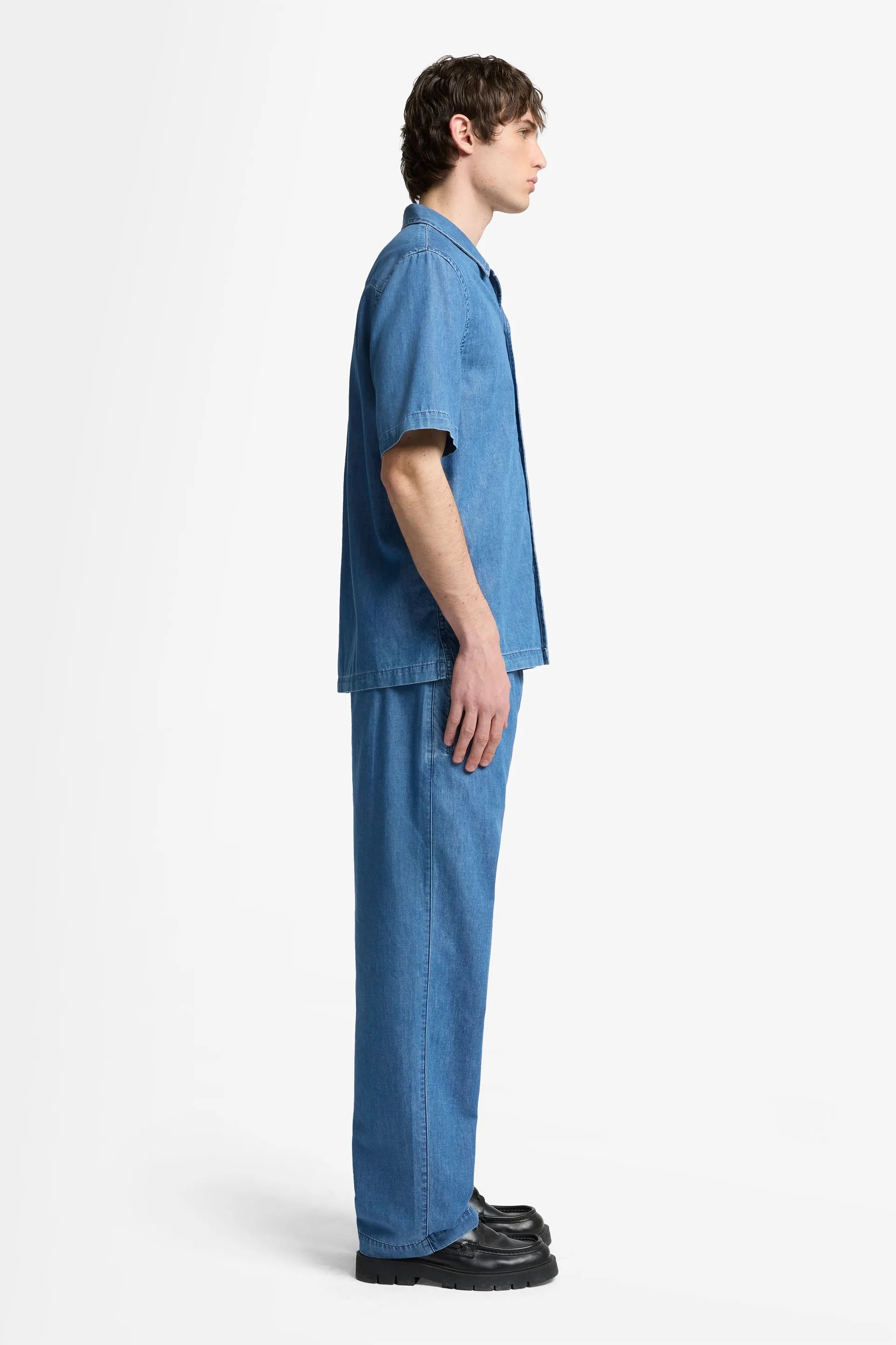 7 For All Mankind_Light Blue_Camp Shirt Short Sleeve in Cotton_7TI60E46_1DL_05