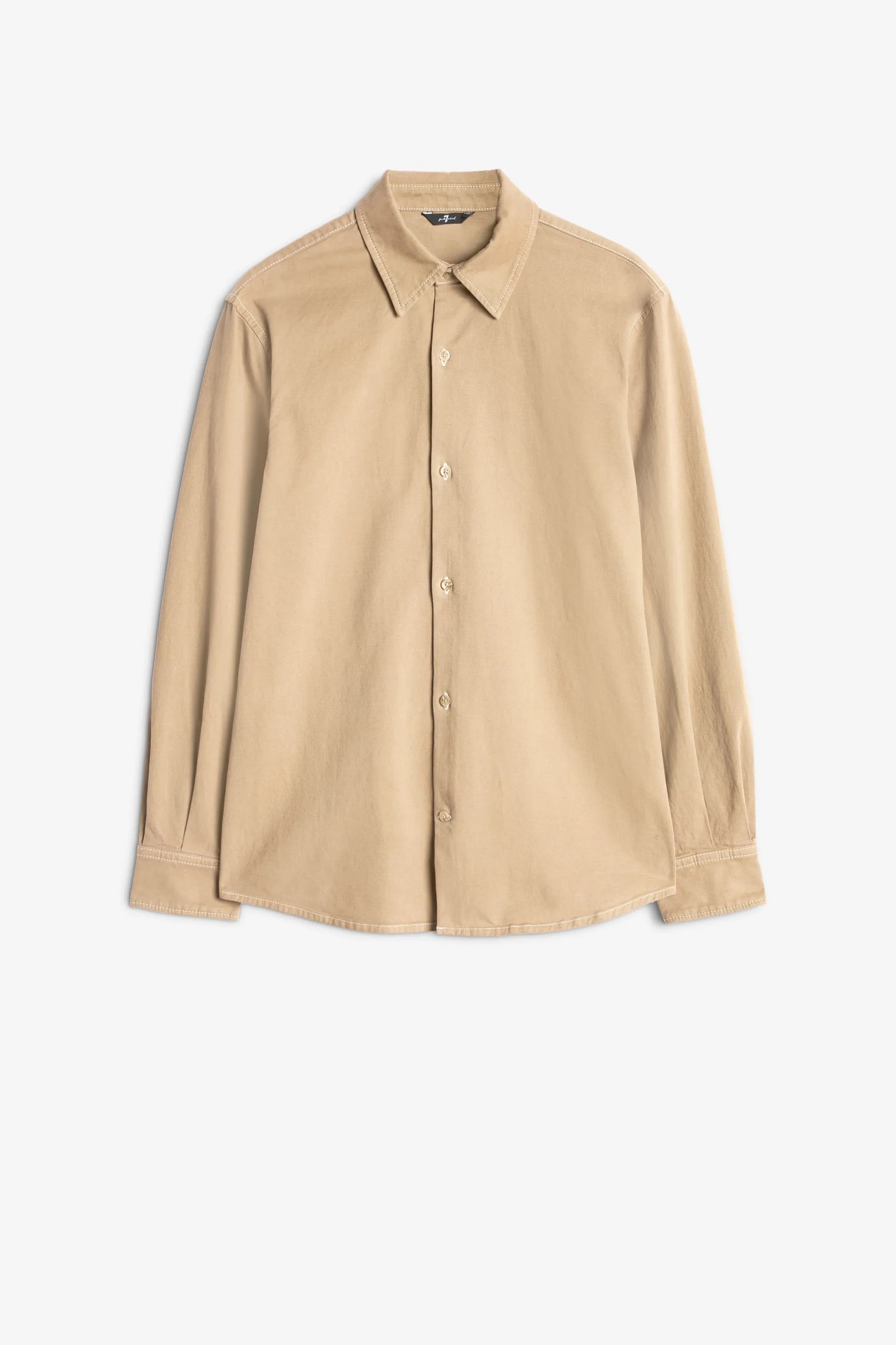 7 For All Mankind_Beige_Long Sleeve Regular Shirt in Comfort Twill_7TN80E39_1NP_06