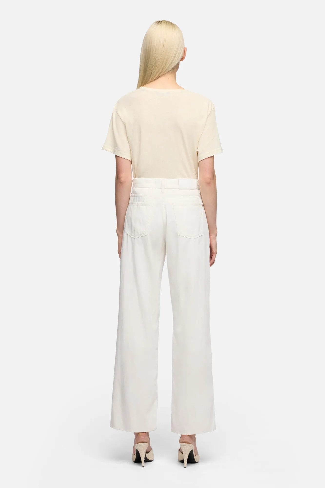 7 For All Mankind White Women Stovepipe Straight in Denim Linen SKU: 7U4N0X10_LNI Image 05