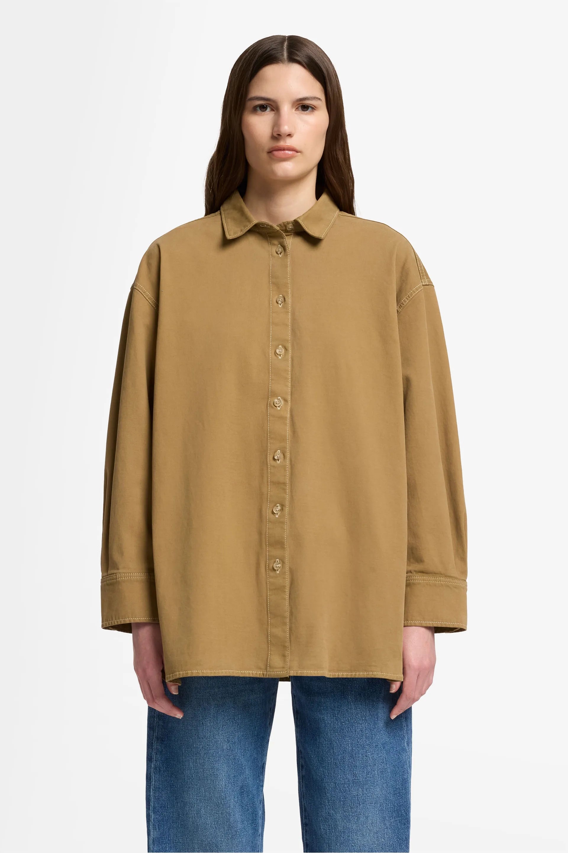 7 For All Mankind_Beige_Nina Overshirt in Comfort Twill_7U780E39_1A8_02