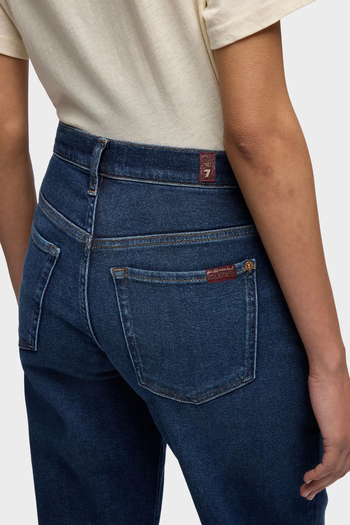 7 For All Mankind Dark Blue Women Stovepipe Straight Ankle in Luxe Vintage SKU: 7U7B0A91_3NO Image 03