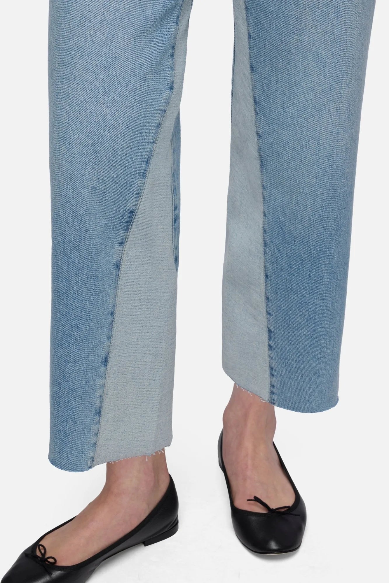 7 For All Mankind Light Blue Women Paneled Stovepipe Straight Ankle SKU: 7U7B0C10_1ZW Image 04