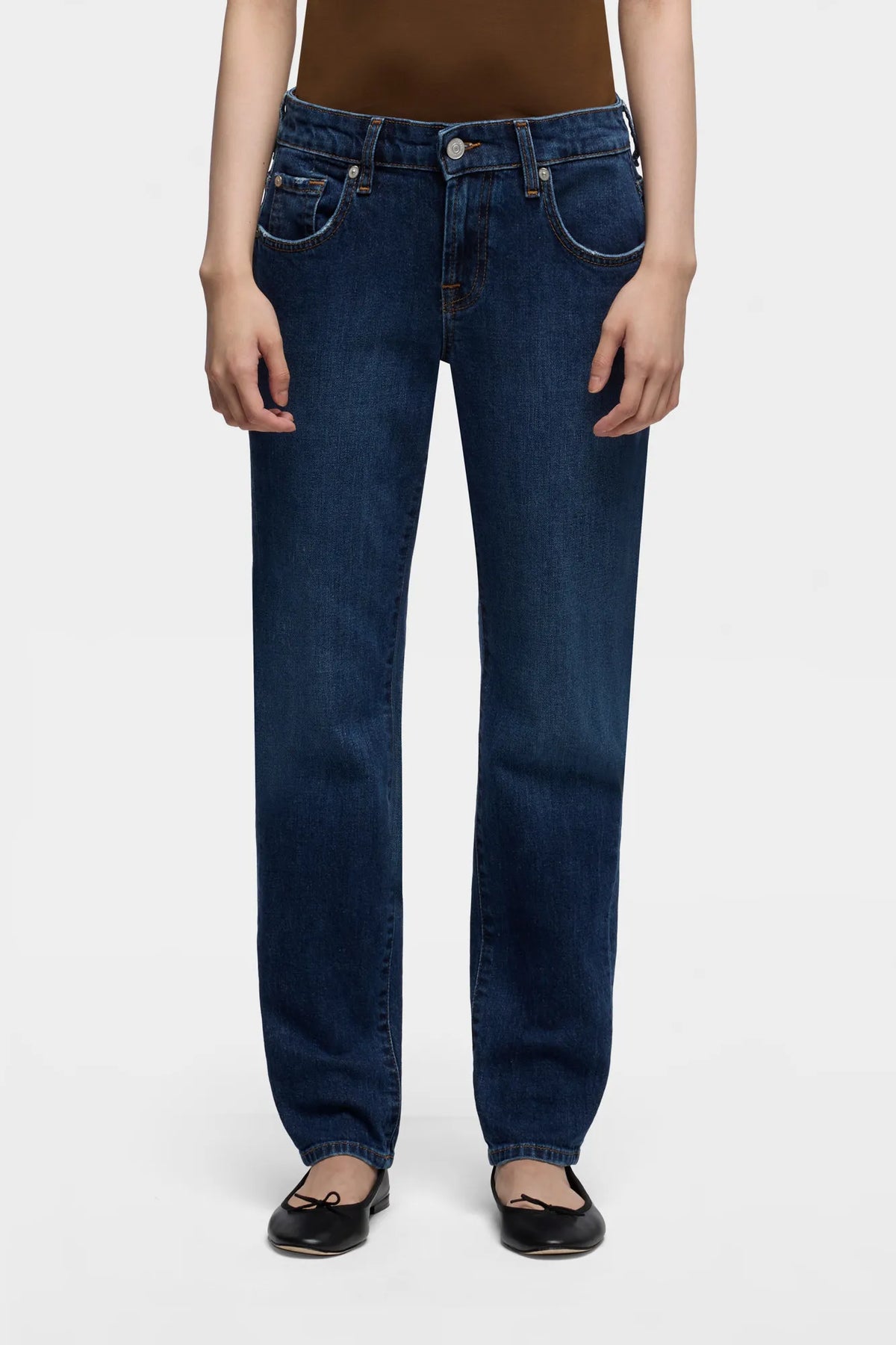 7 For All Mankind Dark Blue Women Low Cigarette Jeans SKU: 7U7E0B86_3NH Image 02