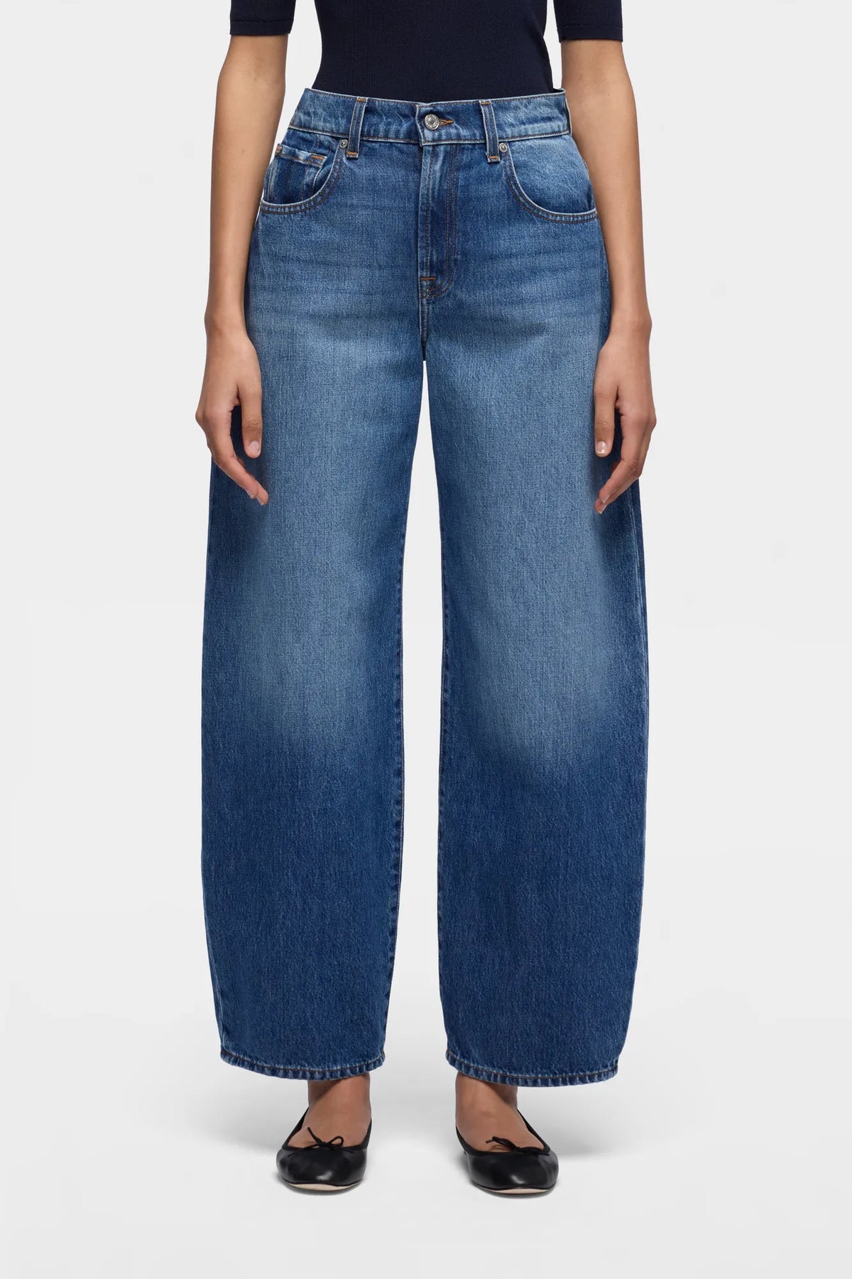7 For All Mankind Light Blue Women Bonnie Curvilinear SKU: 7UF70E52_3NW Image 02