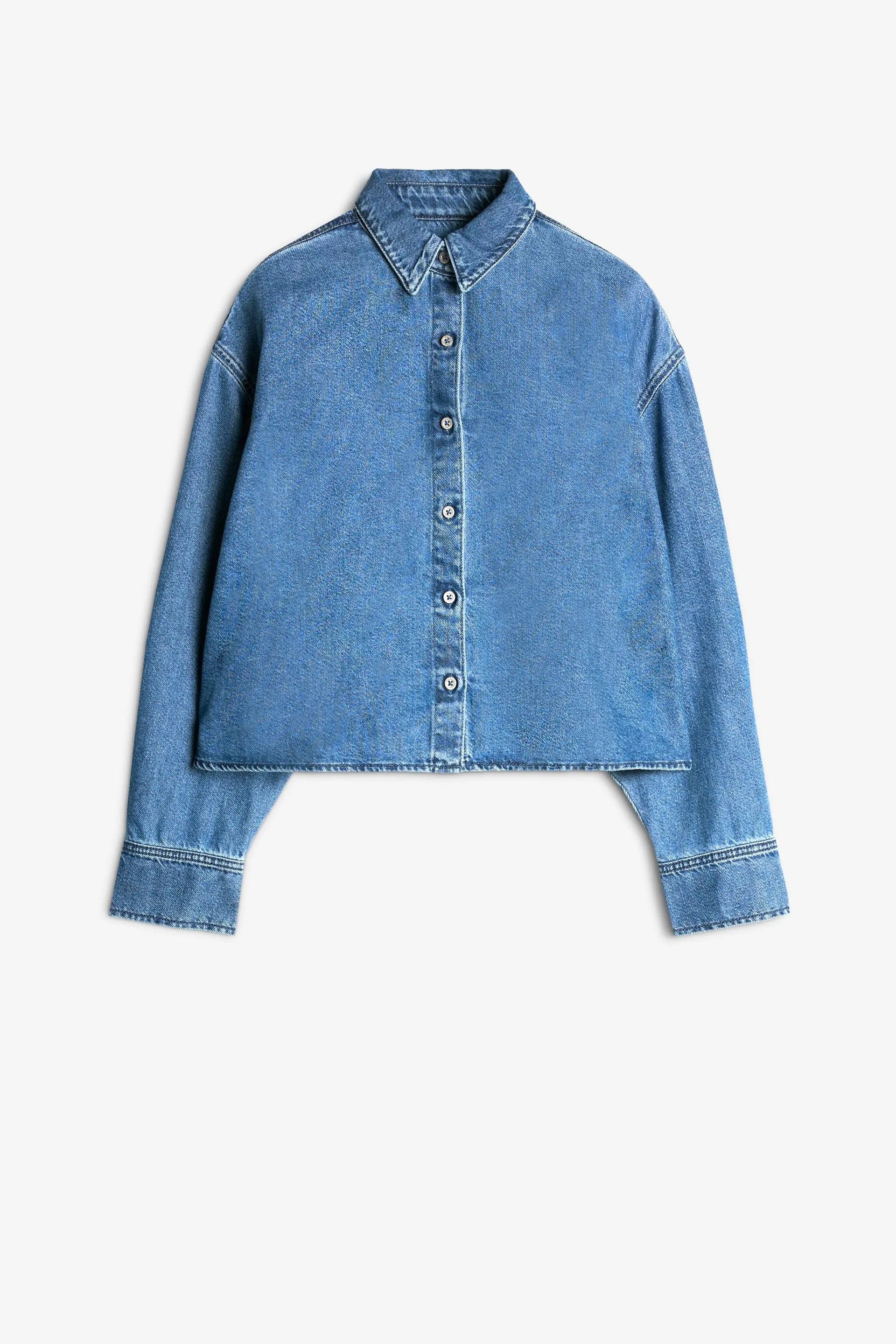 7 For All Mankind_Mid Blue_Weightless Denim Nina Cropped Shirt_7UL10E38_1BB_06