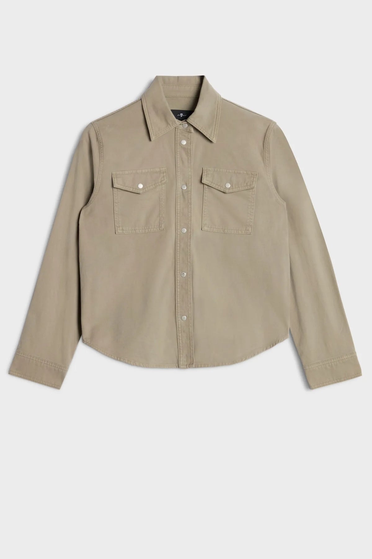 7 For All Mankind Military Women Classic Shirt in Comfort Twill SKU: 7UR90E39_3O8 Image 06