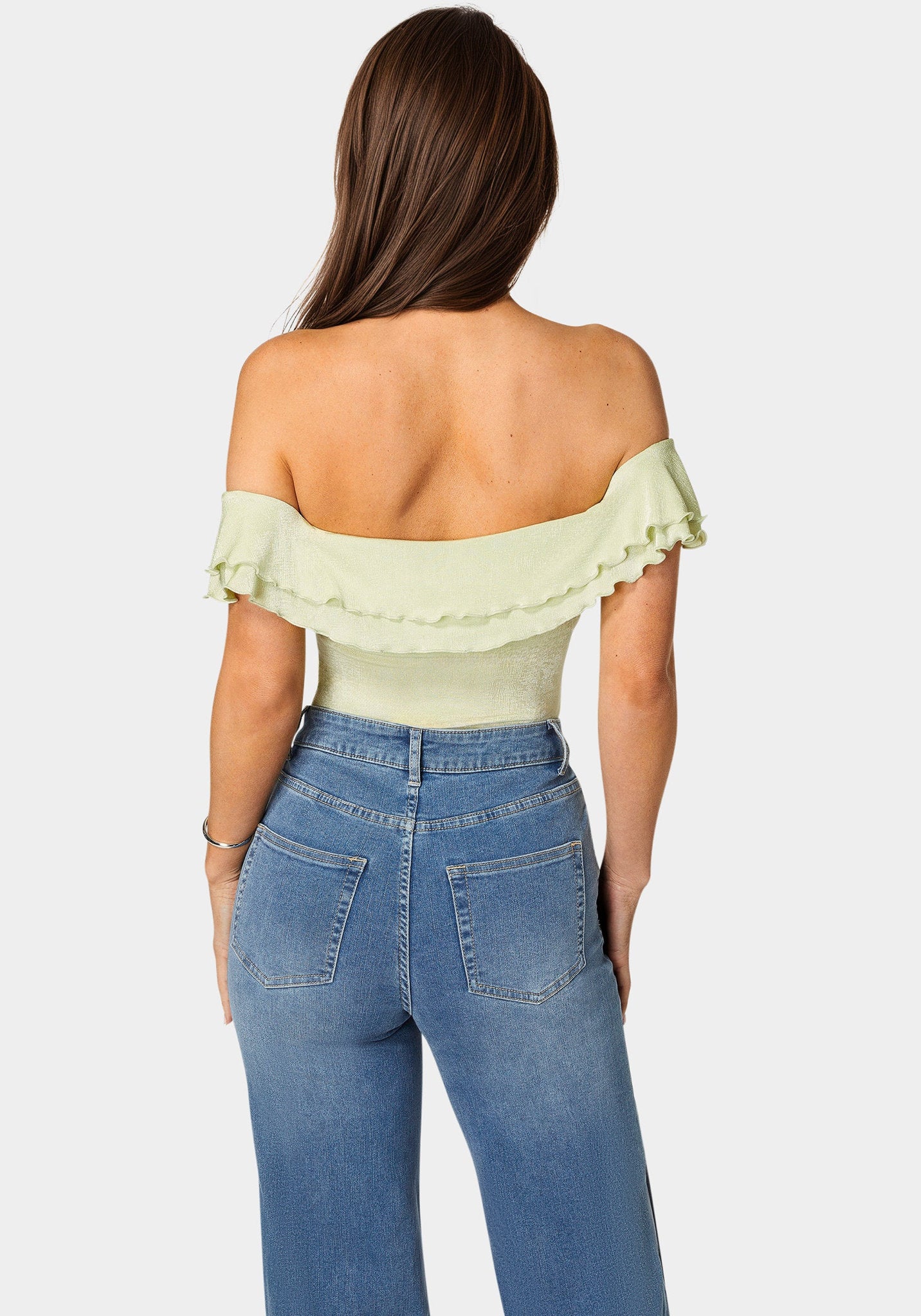 Bebe_Off Shoulder Twisted Front Top_7skt0416be_Lime Sherbet_03