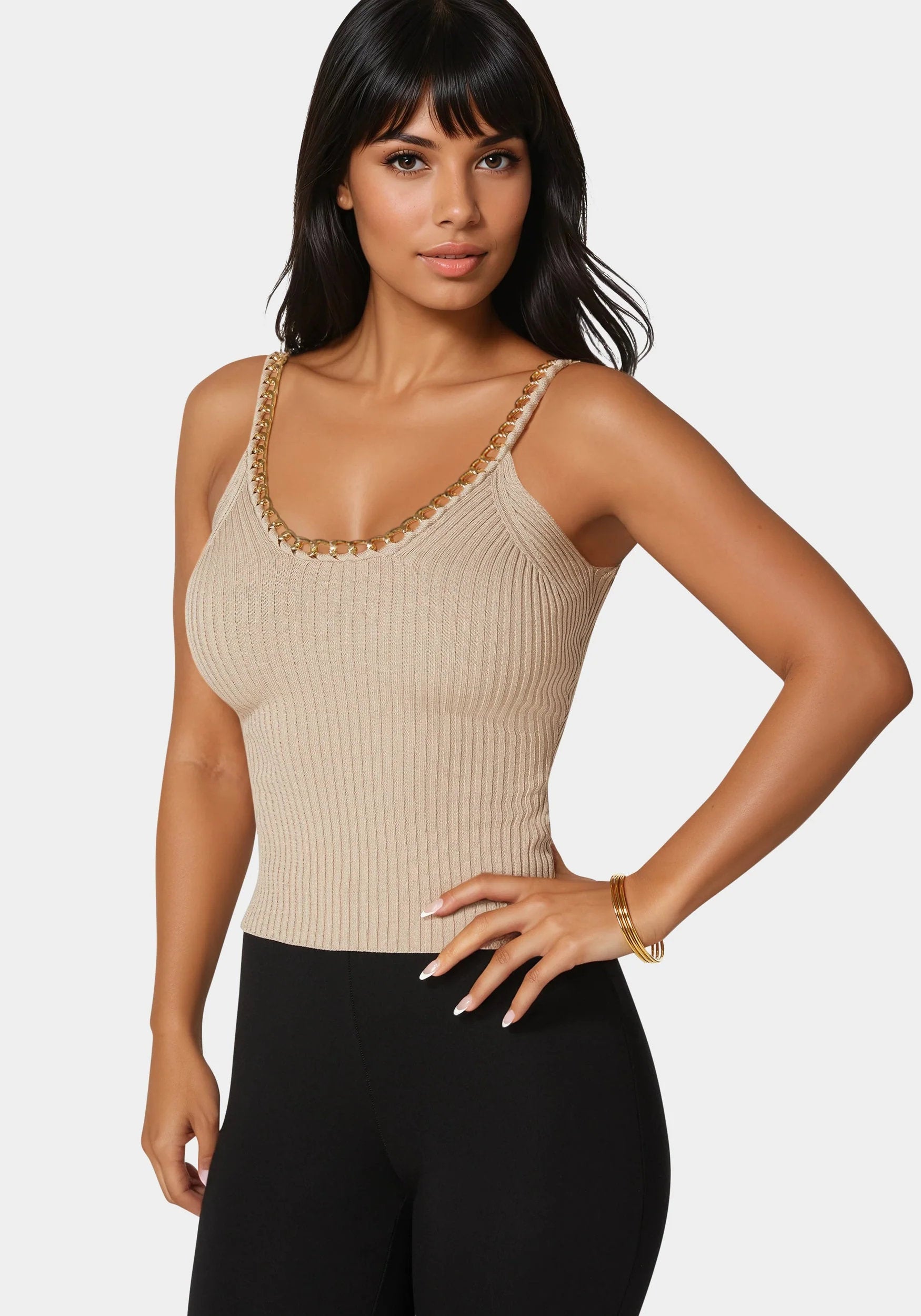 Bebe_Chain Neckline Rib Sweater_7skw0261be_Tan_02