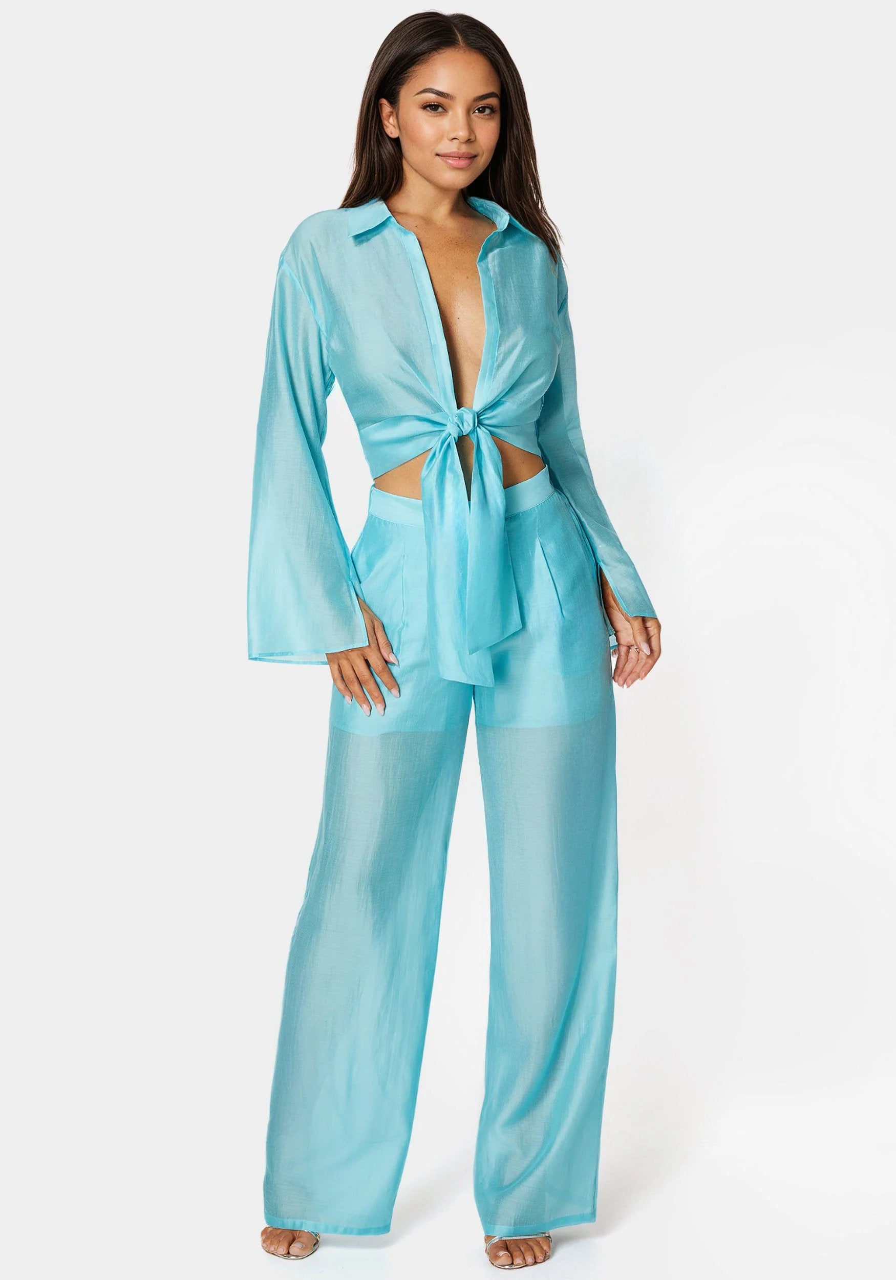 Bebe_Front Tie Flowy Blouse_7swl0228be_Ipanema_02
