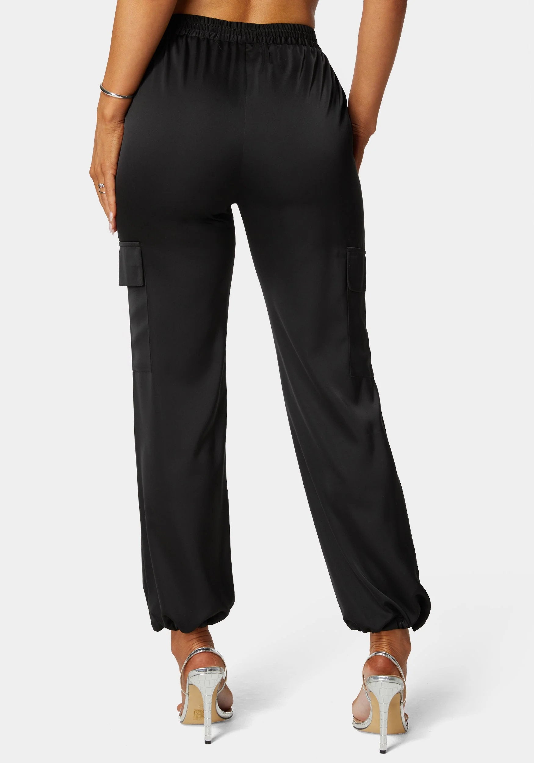 Bebe_Stretch Satin Cargo Jogger_7swp0356be_Black_03
