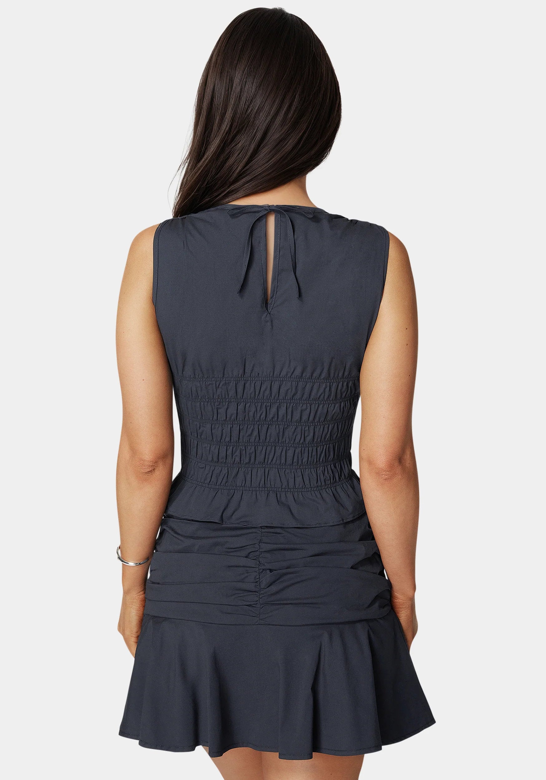 Bebe_Ruched Ruffle Top_7swt0396be_Navy Iris_03