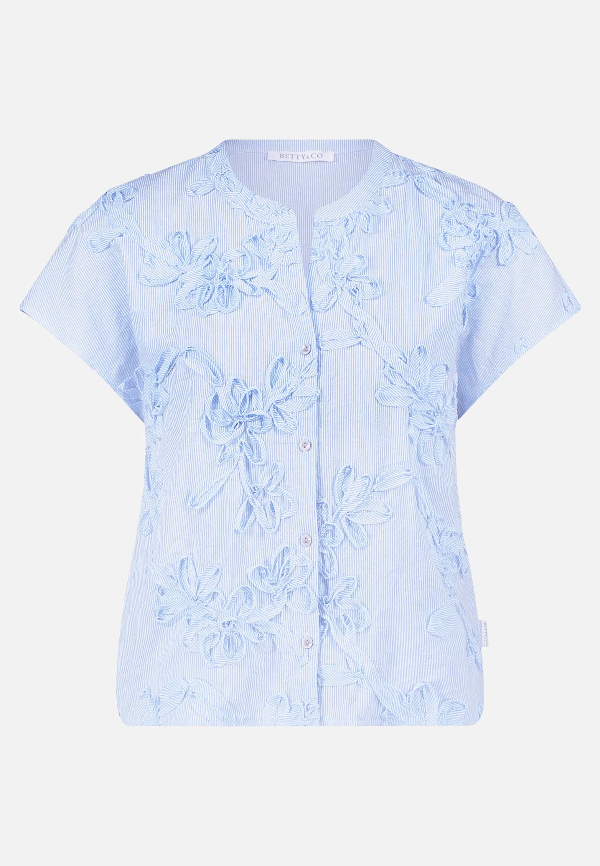 Betty Barclay White/Light Blue Women Shirt Blouse with Embroidery SKU: 8004-3367_1886 Image 04