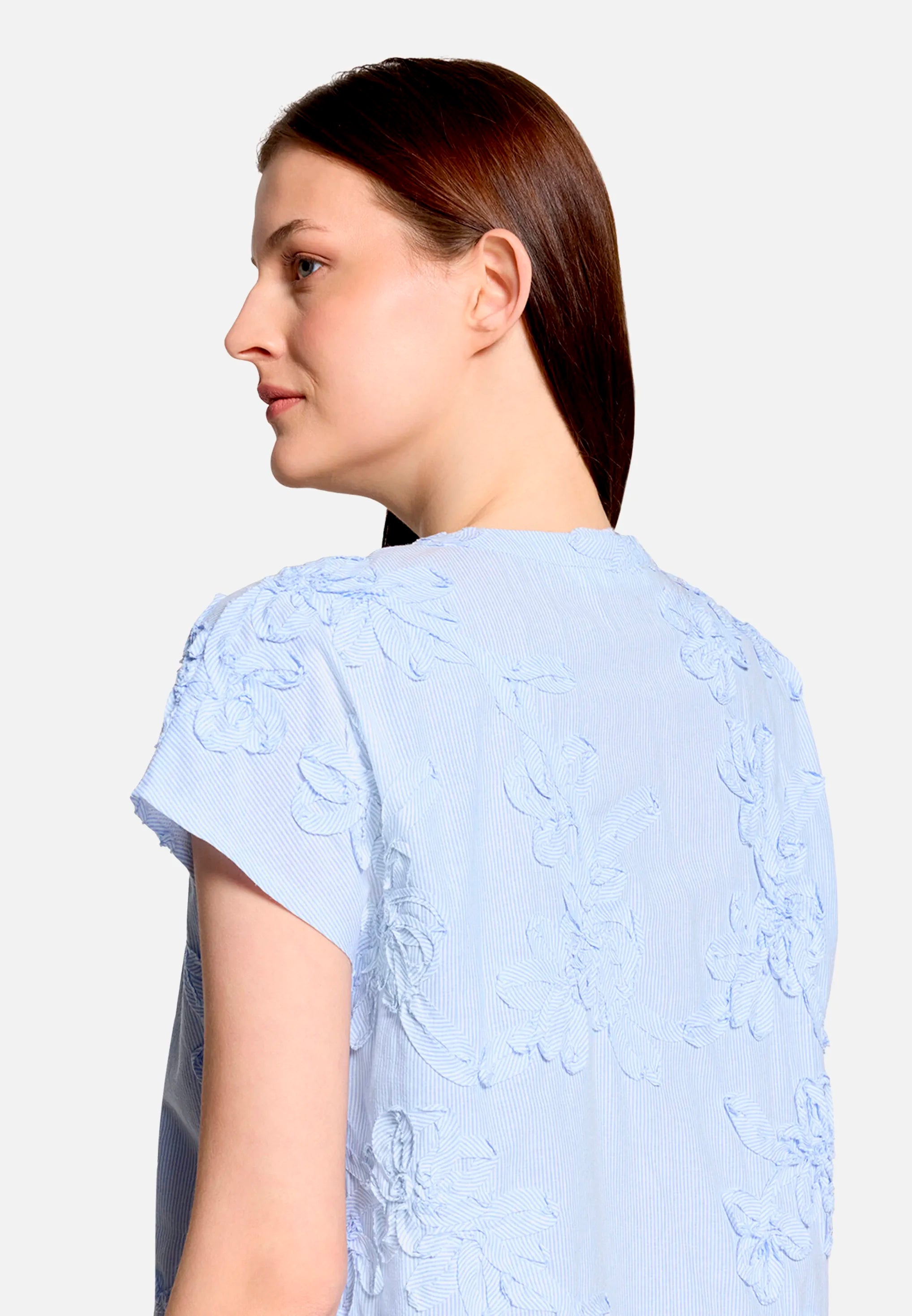 Betty Barclay White/Light Blue Women Shirt Blouse with Embroidery SKU: 8004-3367_1886 Image 06
