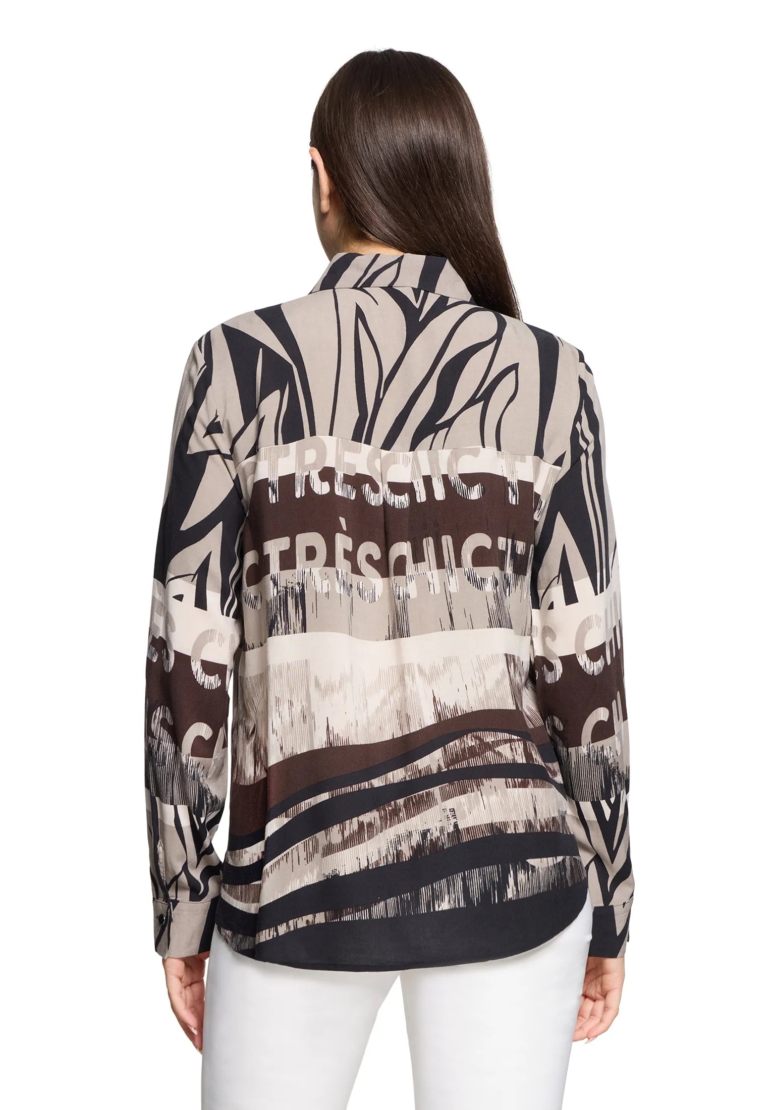 Betty Barclay Beige/Black Women Shirt Blouse with Rhinestones SKU: 8009-1737_7898 Image 03