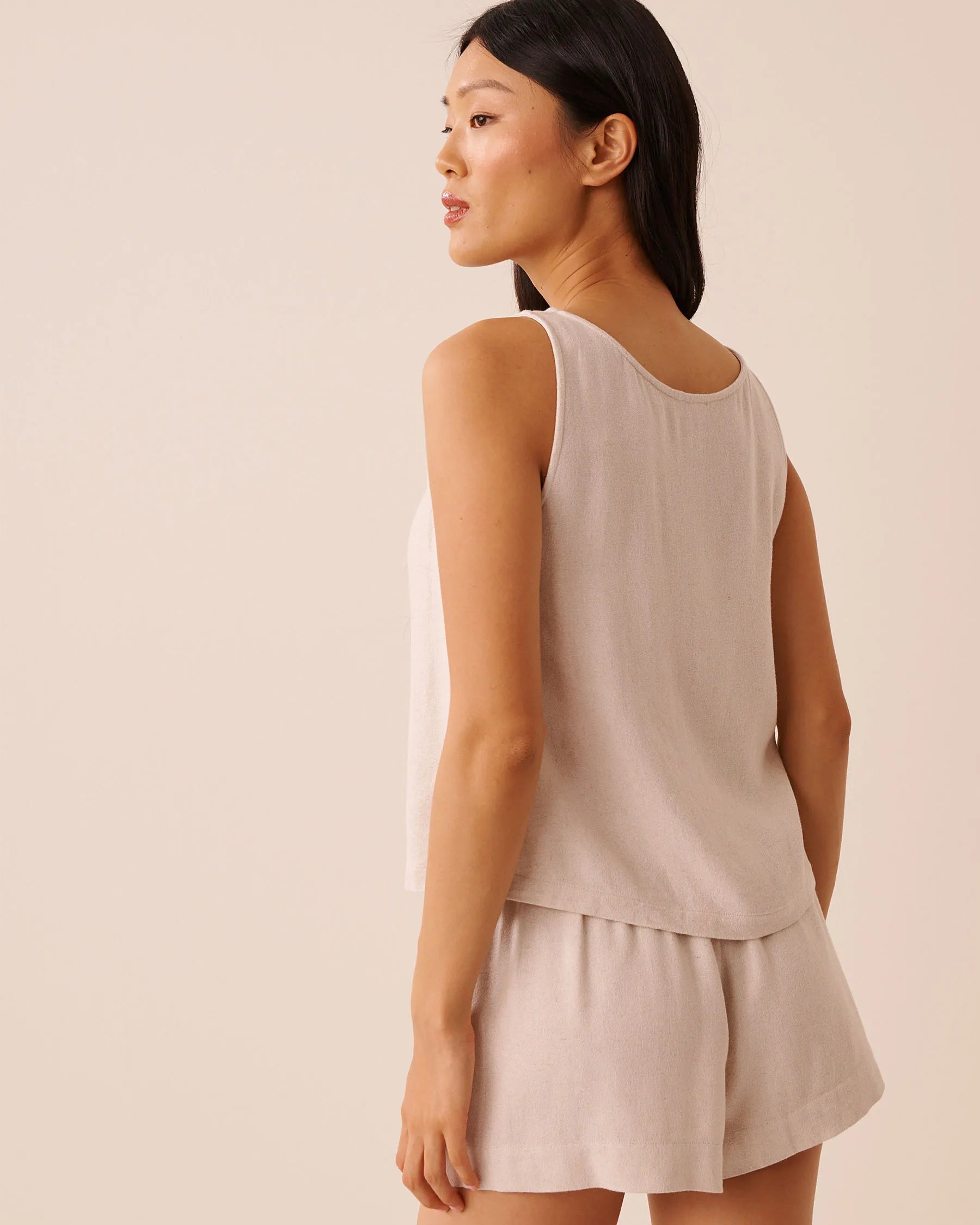 La Vie en Rose Sand Linen Mix Women Linen Blend Cami SKU: 80100045_20124 Image 03