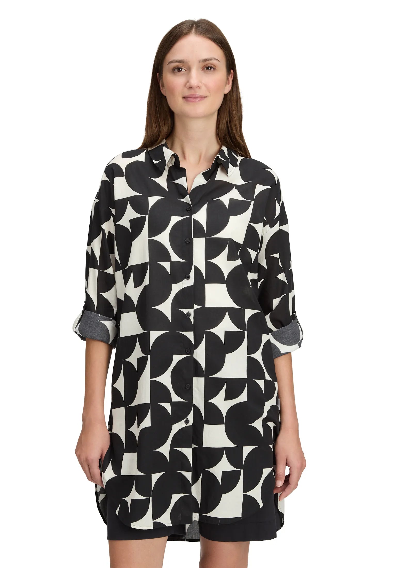 Betty Barclay Black/Cream Women Blouse Long 1/1 Sleeve SKU: 8017-3368_9812 Image 01