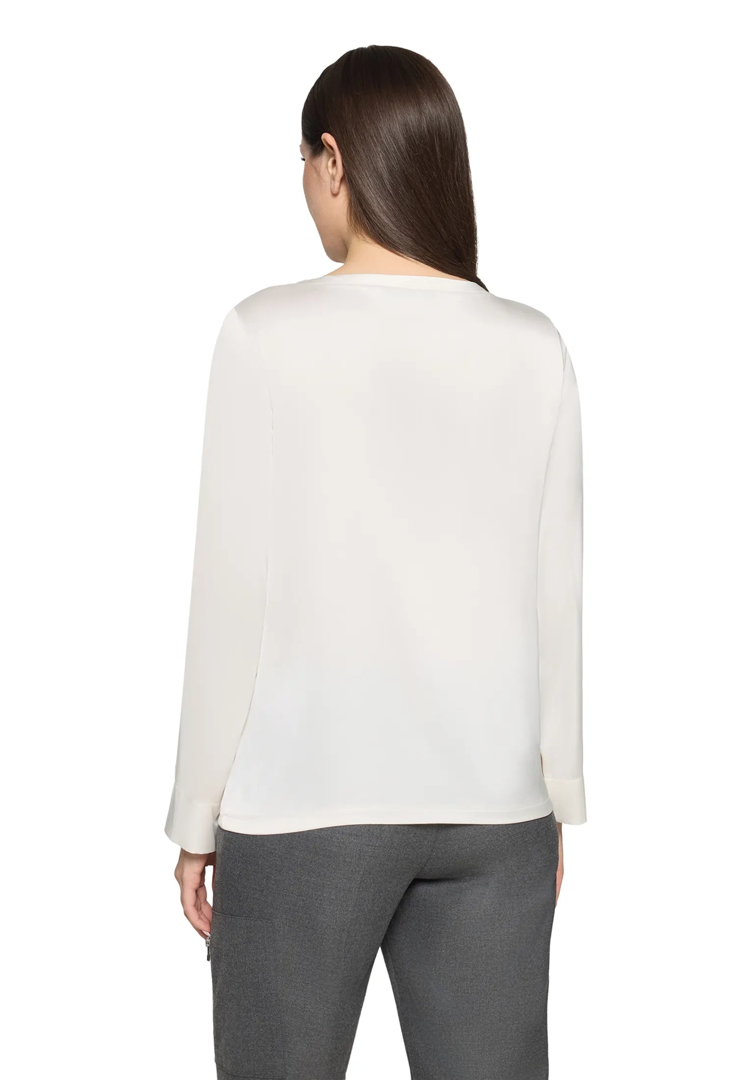 Betty Barclay Offwhite Women Slip-On Blouse with Boat Neckline SKU: 8018-1849_1014 Image 03
