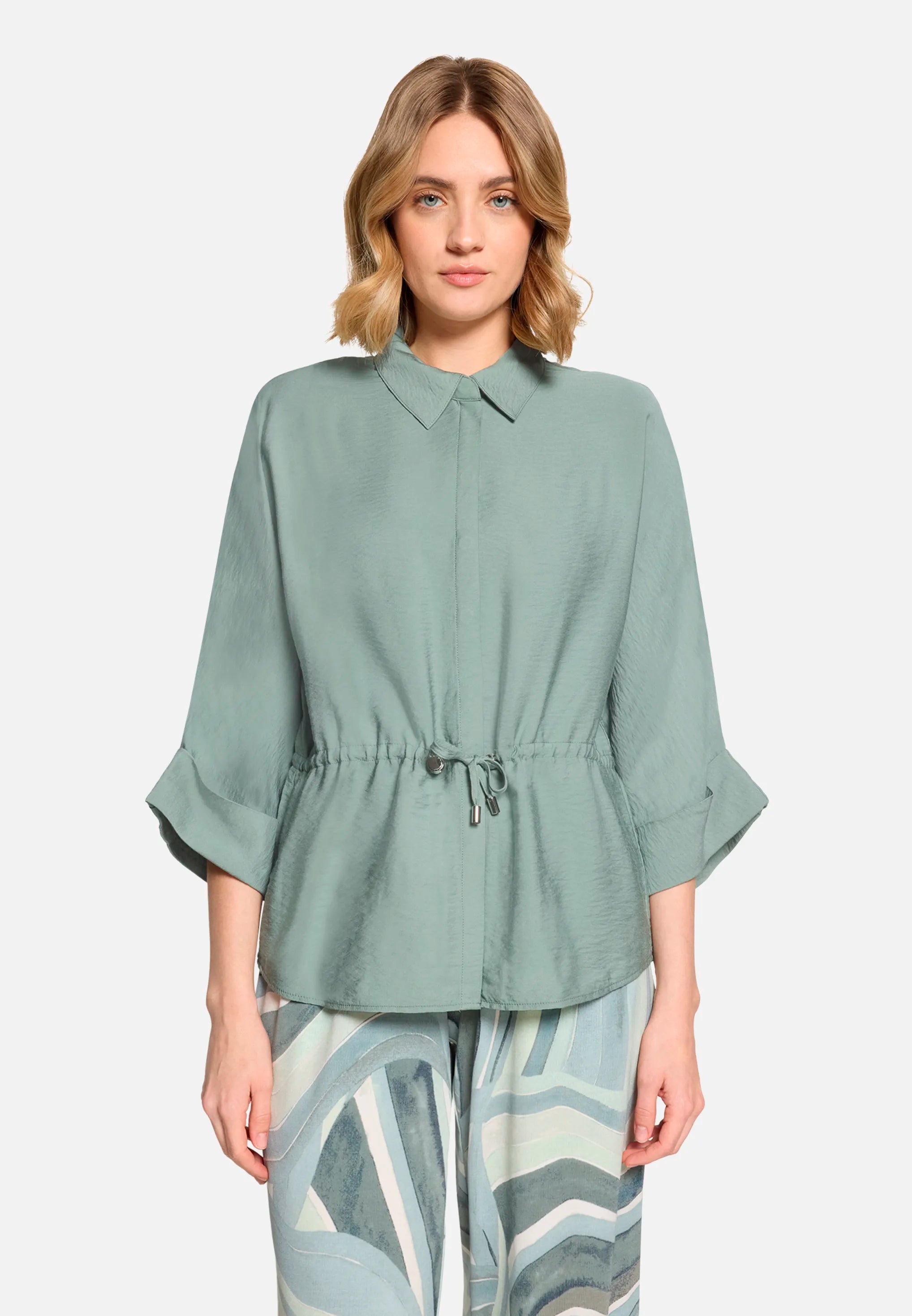 Betty Barclay Chinois Green Women Blouse Jacket with Drawstring SKU: 8031-1836_9194 Image 01