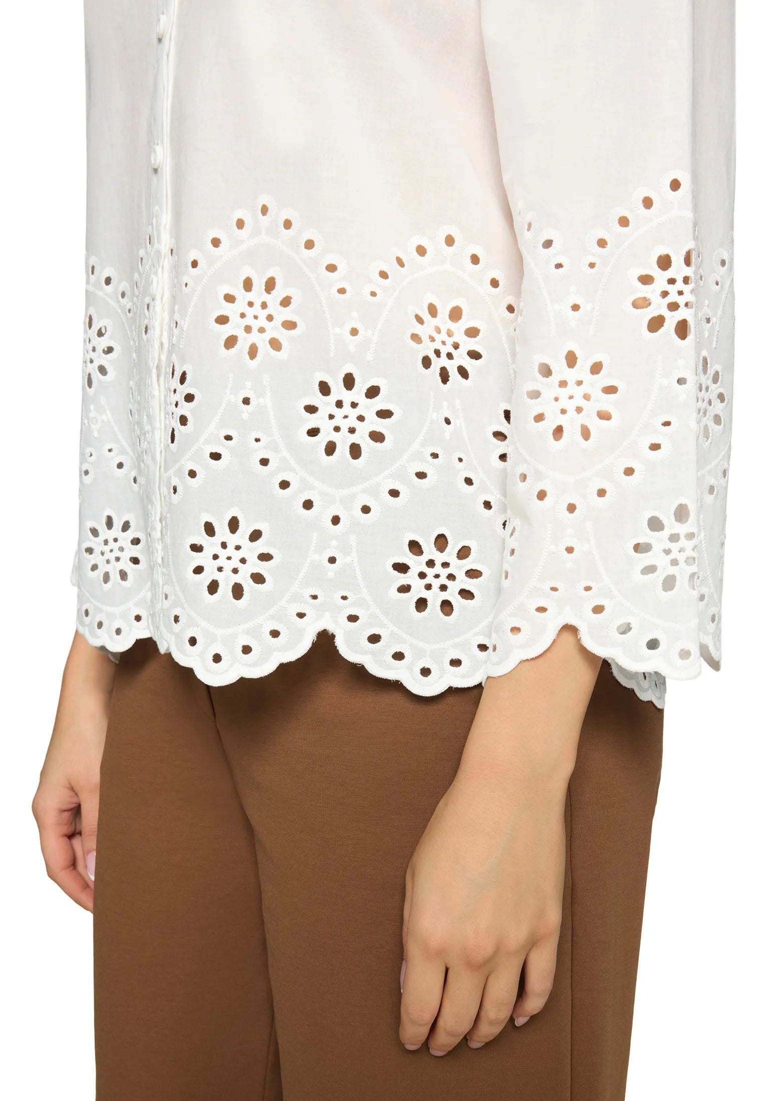 Betty Barclay Offwhite Women Lace Blouse with Decorative Edges SKU: 8036-1926_1014 Image 07