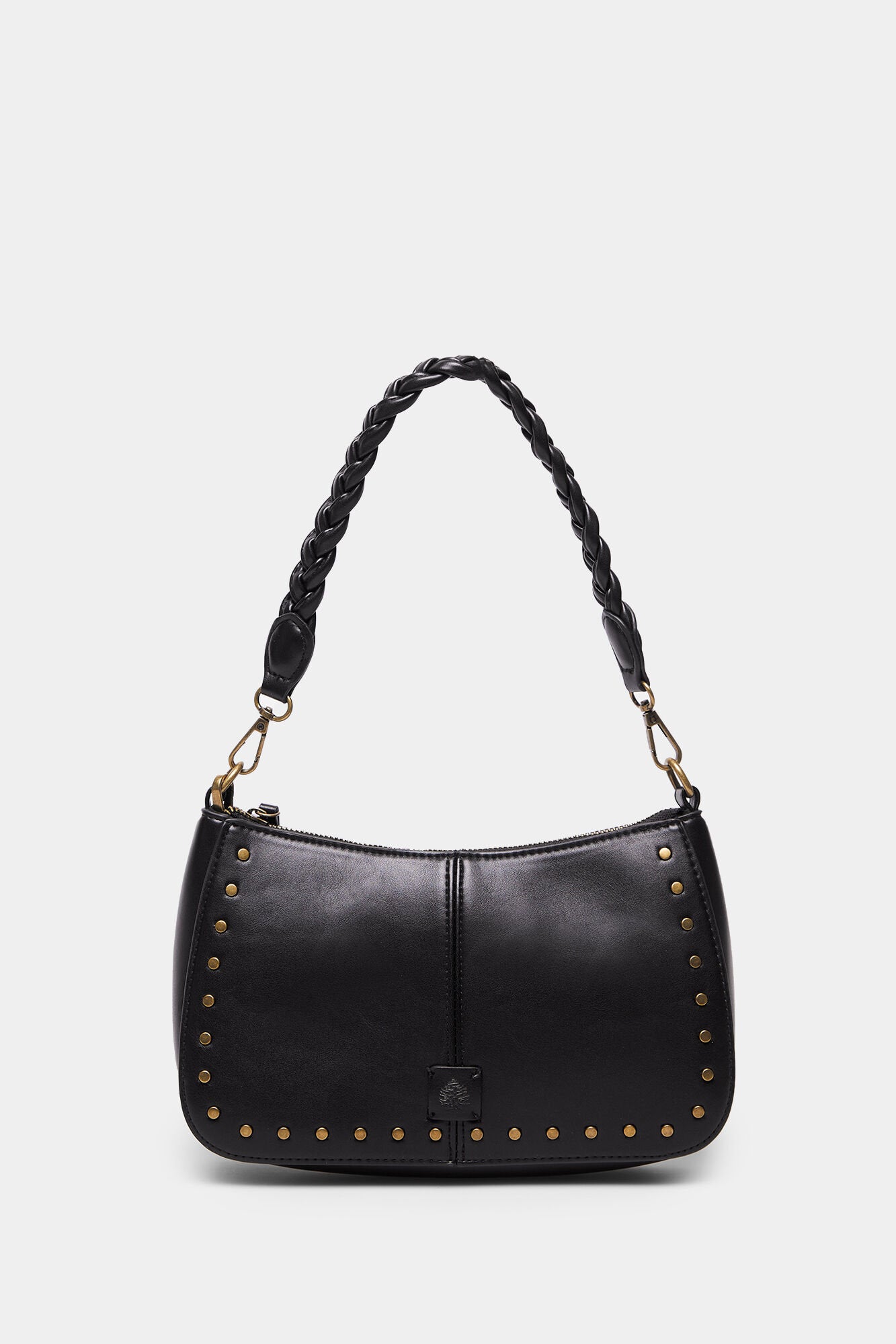 Black Shoulder Bag With Braided Strap_8527381_01_01