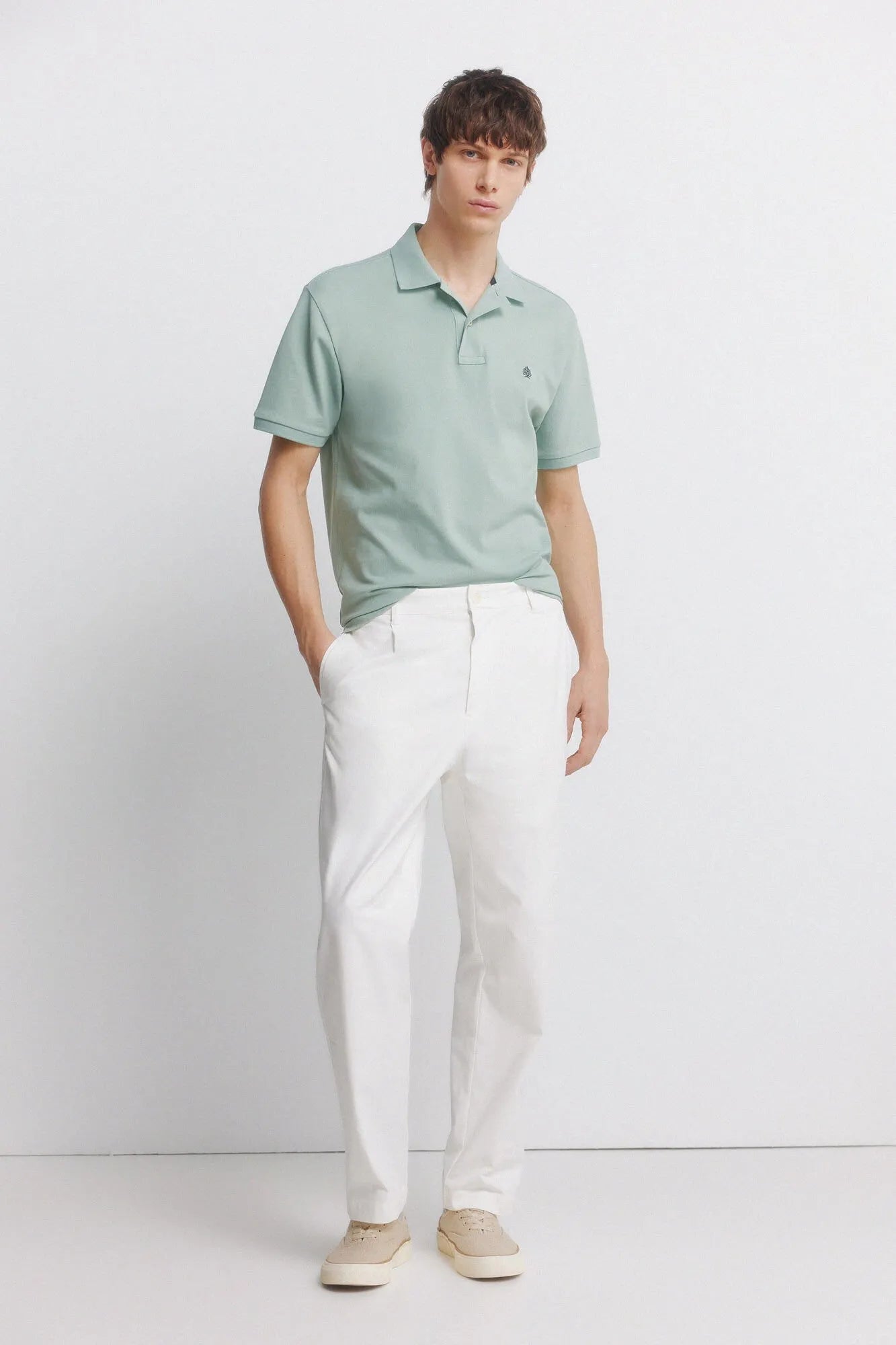 Springfield Green Men Basic Regular Fit Polo Shirt Springfield SKU: 8551097_27 Image 04