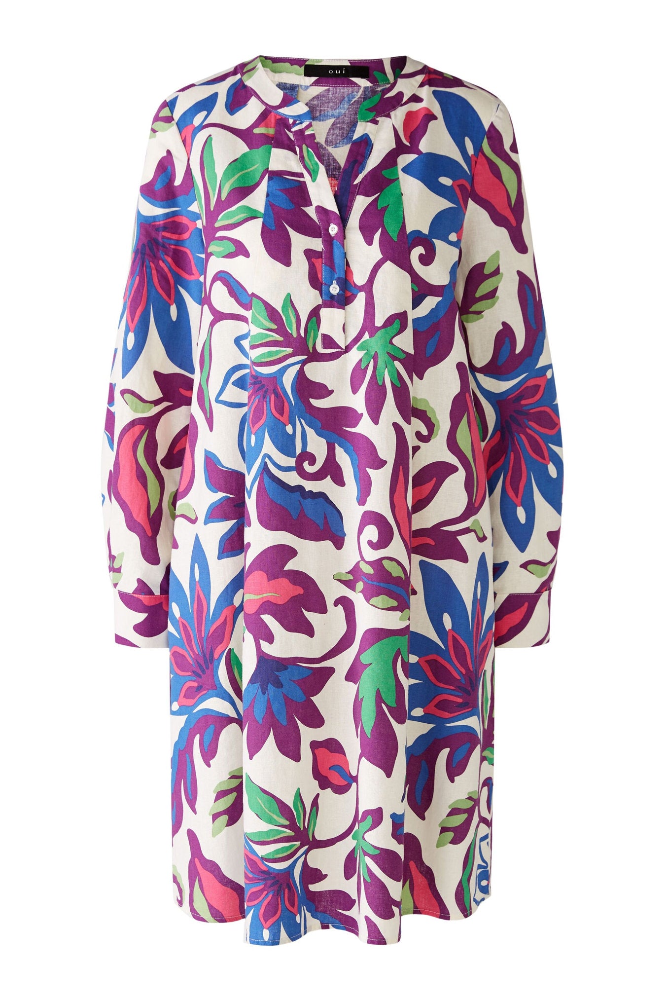 Long Sleeve Short Dress With All Over Print_85835_0416_01