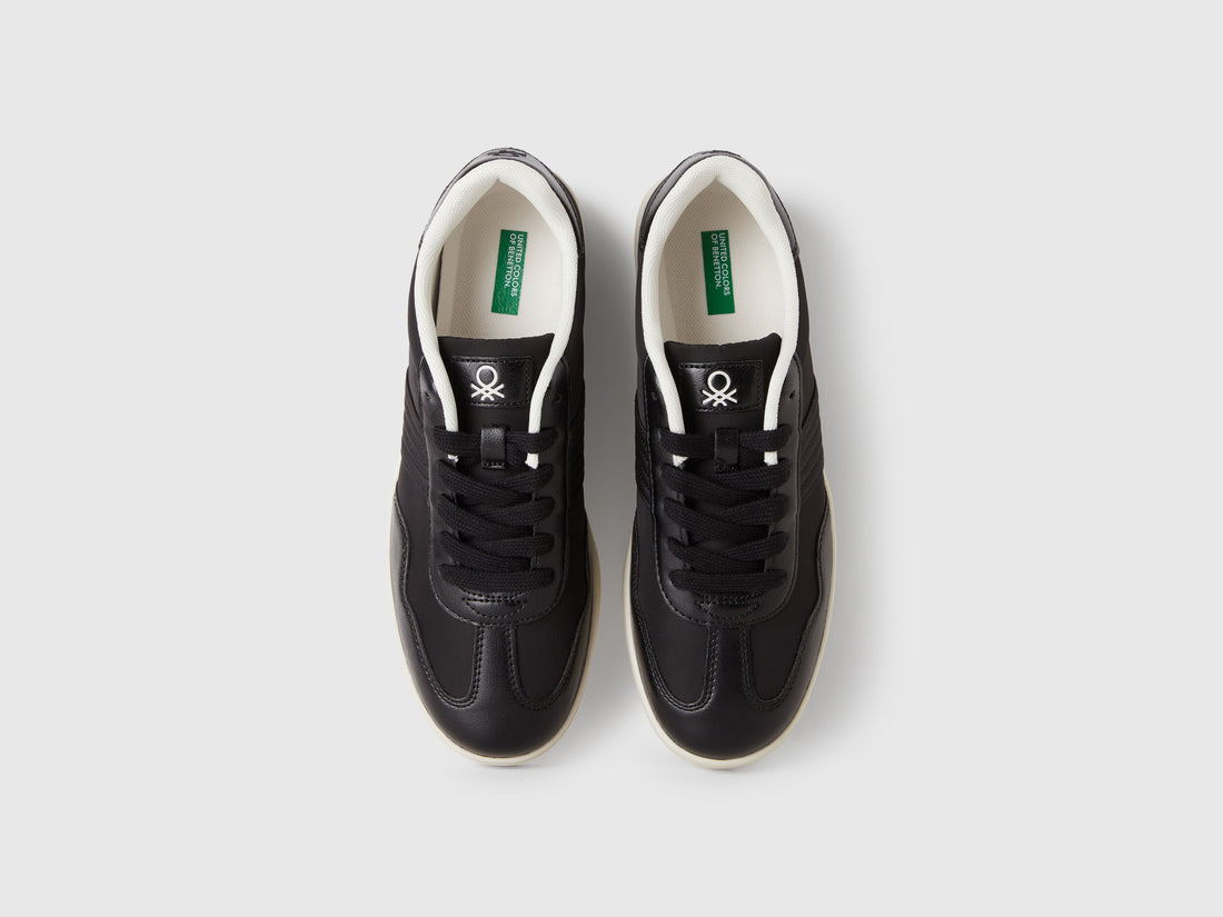 Benetton_Black_Low-Top Sneakers with Knit Stitch Blend_86BXDD03S_100_02