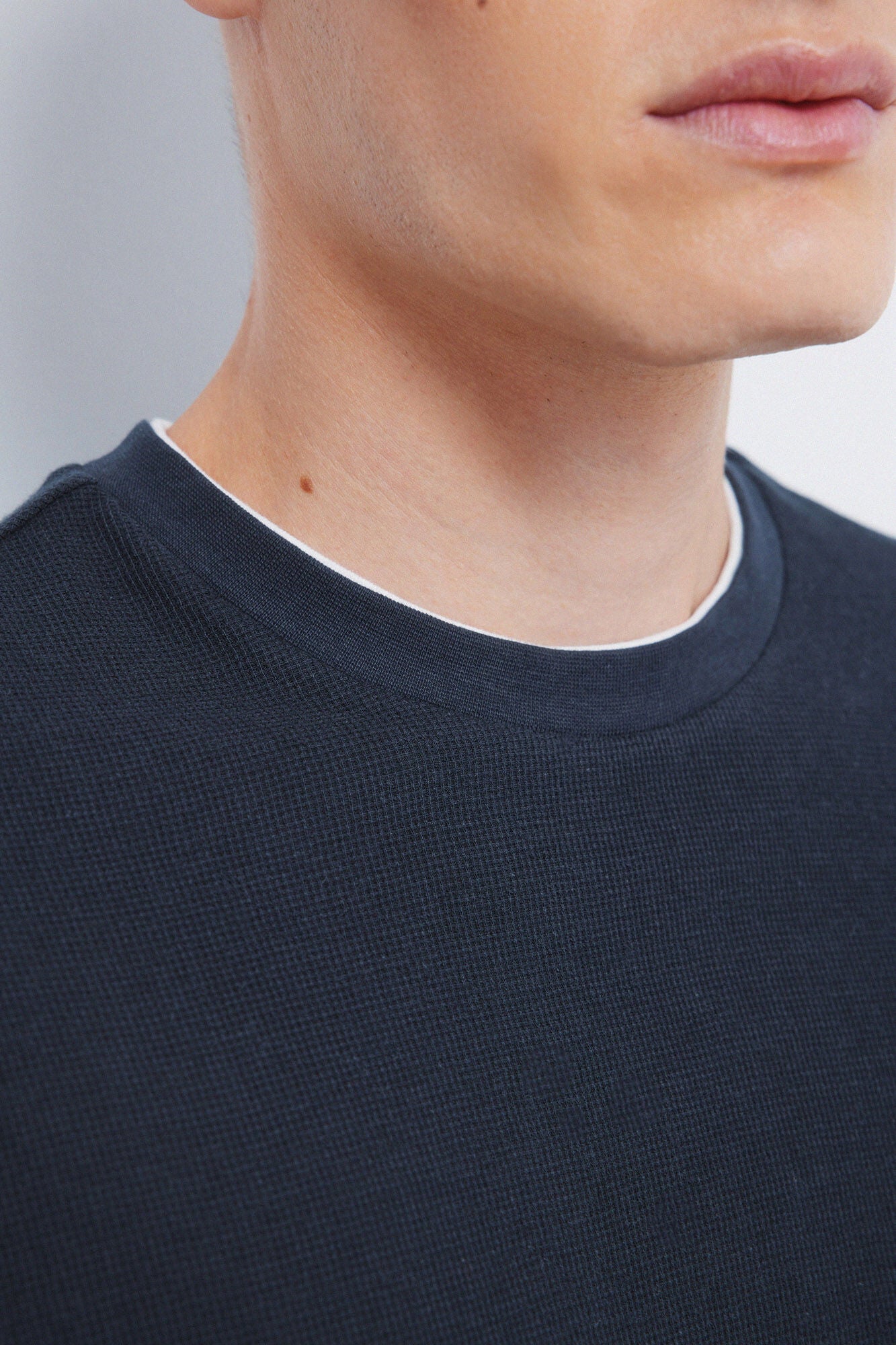 Springfield_Dark Blue_Double Waffle Fabric T-Shirt_8832417_11_04