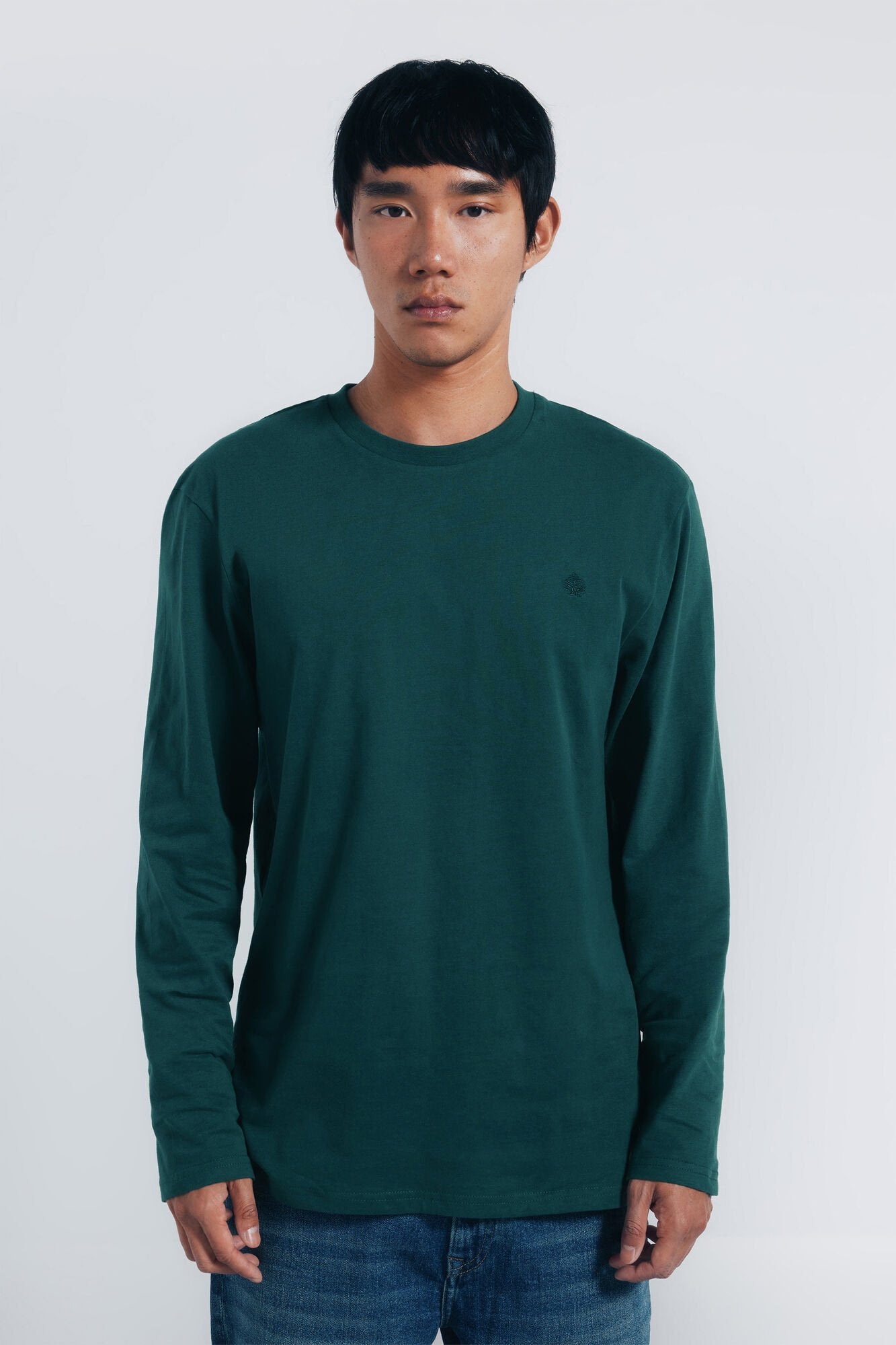 Springfield_Green_Basic Long Sleeve T-Shirt with a Soft Finish_8832421_22_05