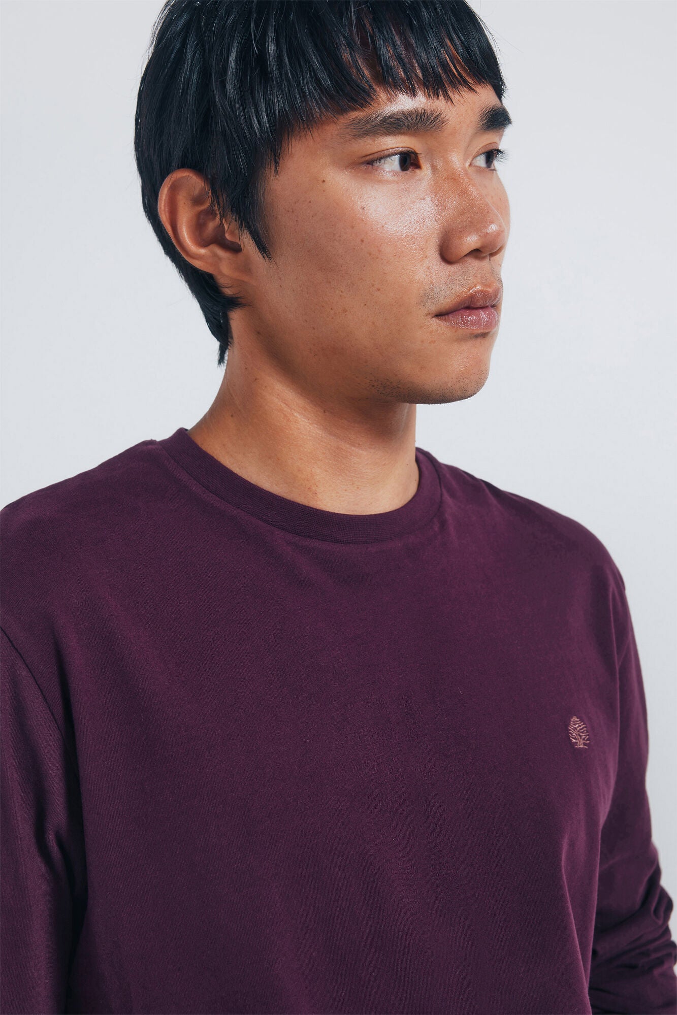 Springfield_Maroon_Basic Long Sleeve T-Shirt with a Soft Finish_8832421_69_02