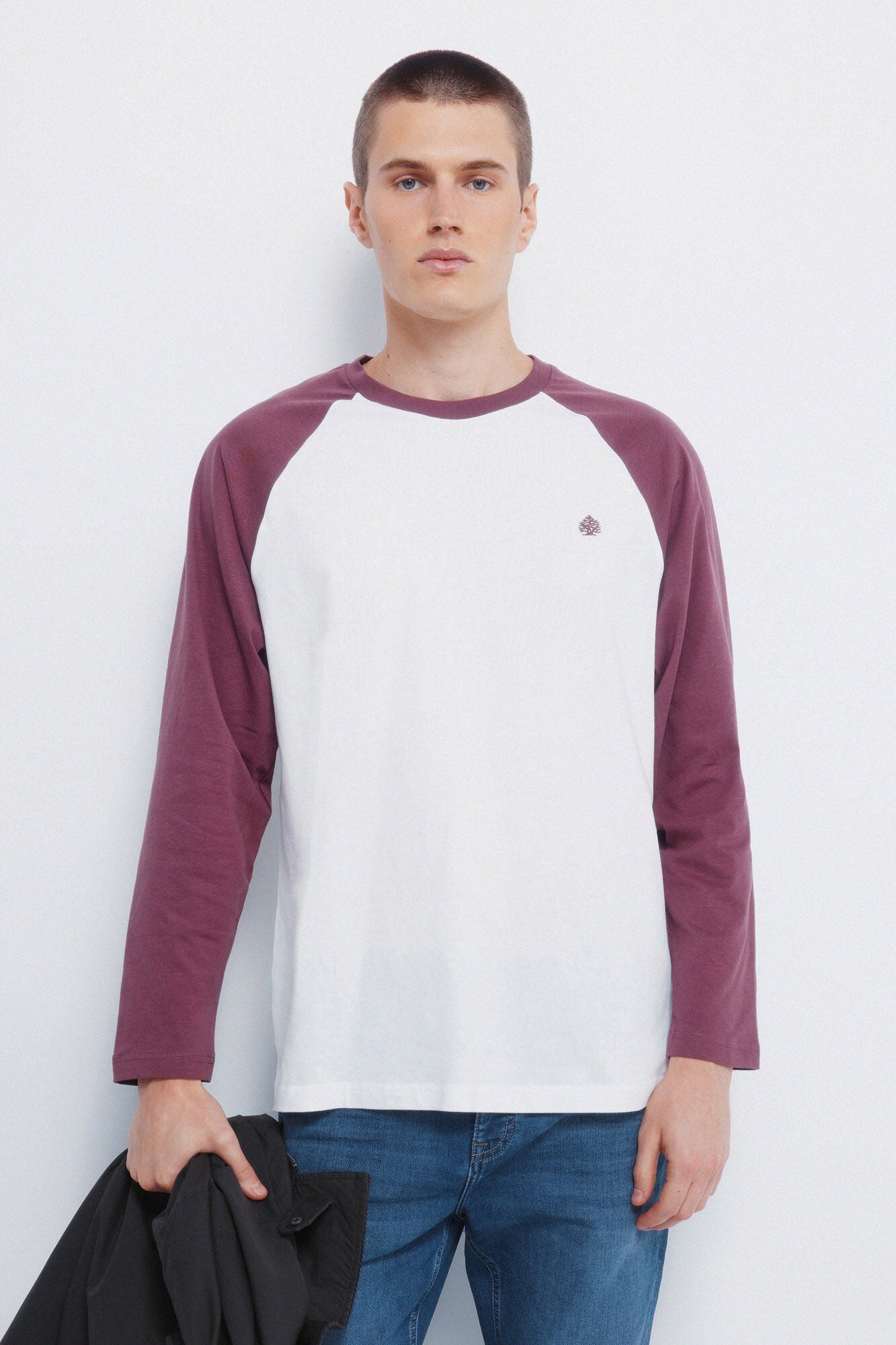Springfield_Wine_Contrast Long Sleeve T-Shirt_8832422_68_01