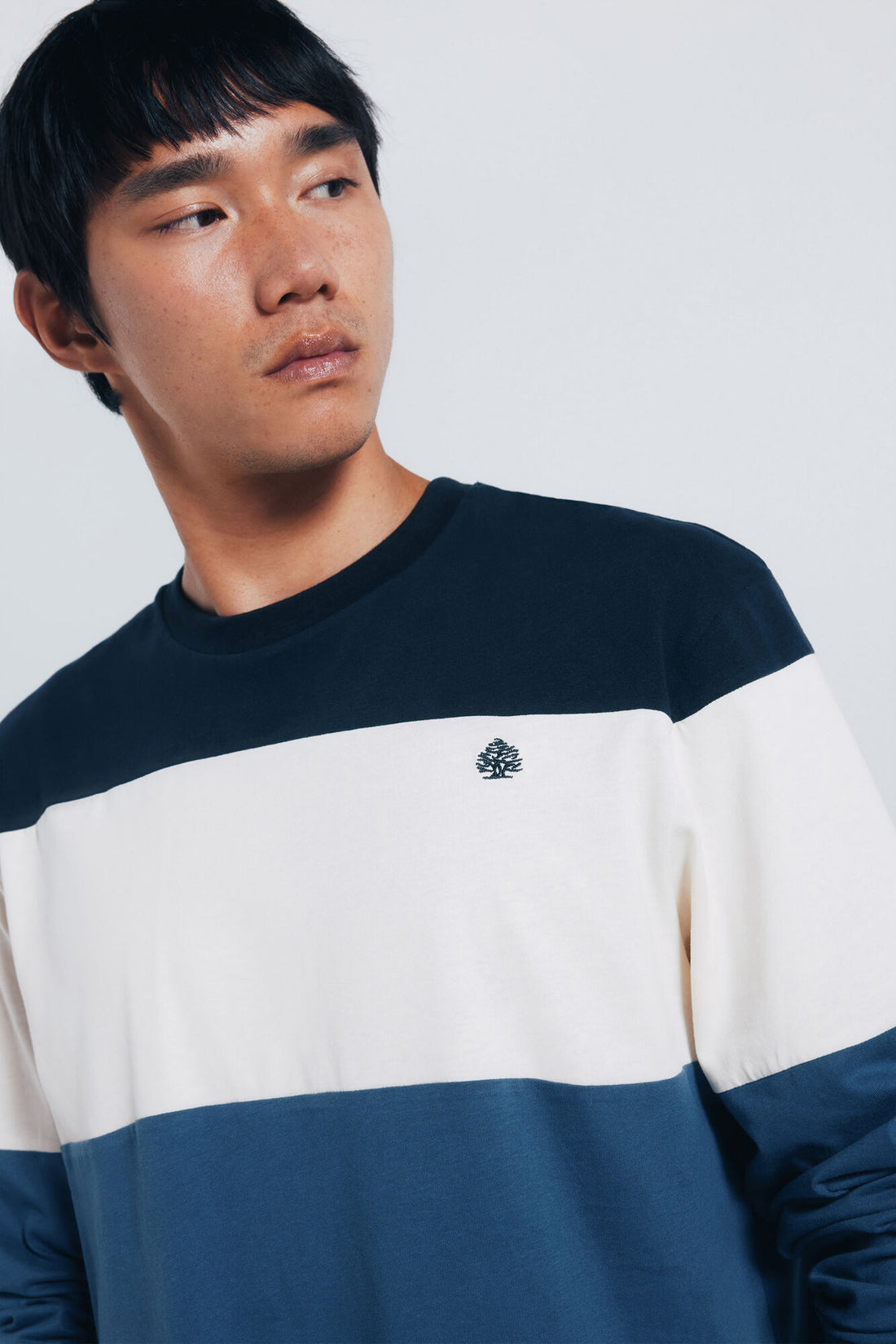 Springfield_Medium_Blue_Long Sleeve PiquŽ Cut-Out T-Shirt_8832423_14_02