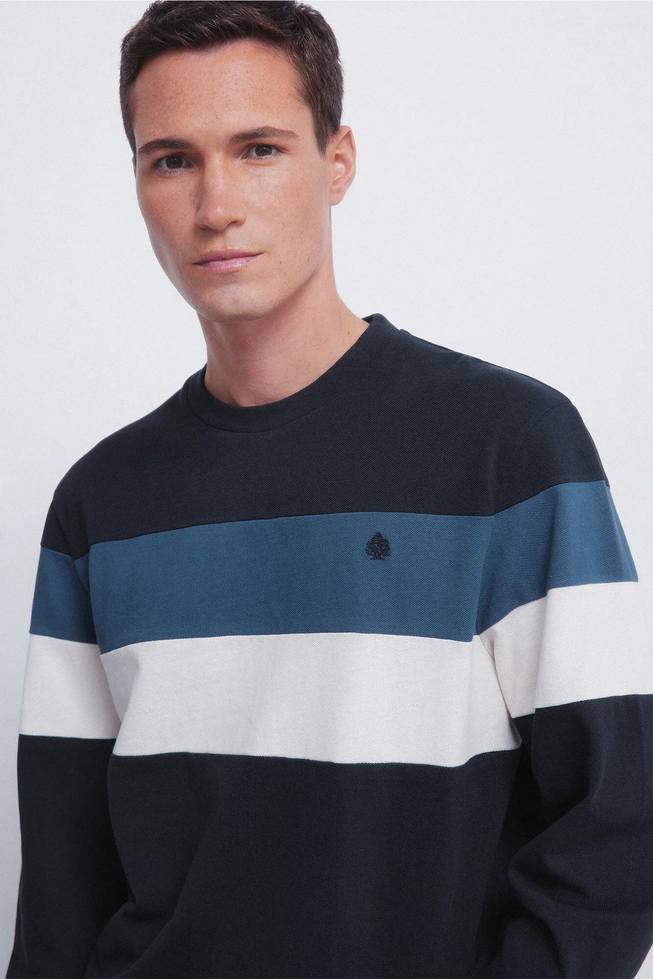 Springfield_Dark Blue_Long Sleeve PiquŽ Cut-Out T-Shirt_8832424_11_02