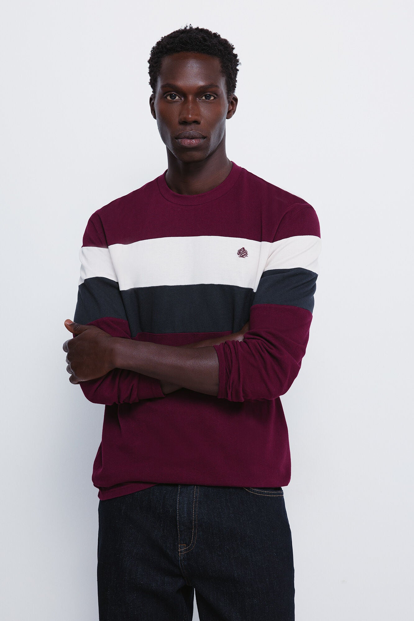 Springfield_Maroon_Long Sleeve PiquŽ Cut-Out T-Shirt_8832426_69_01