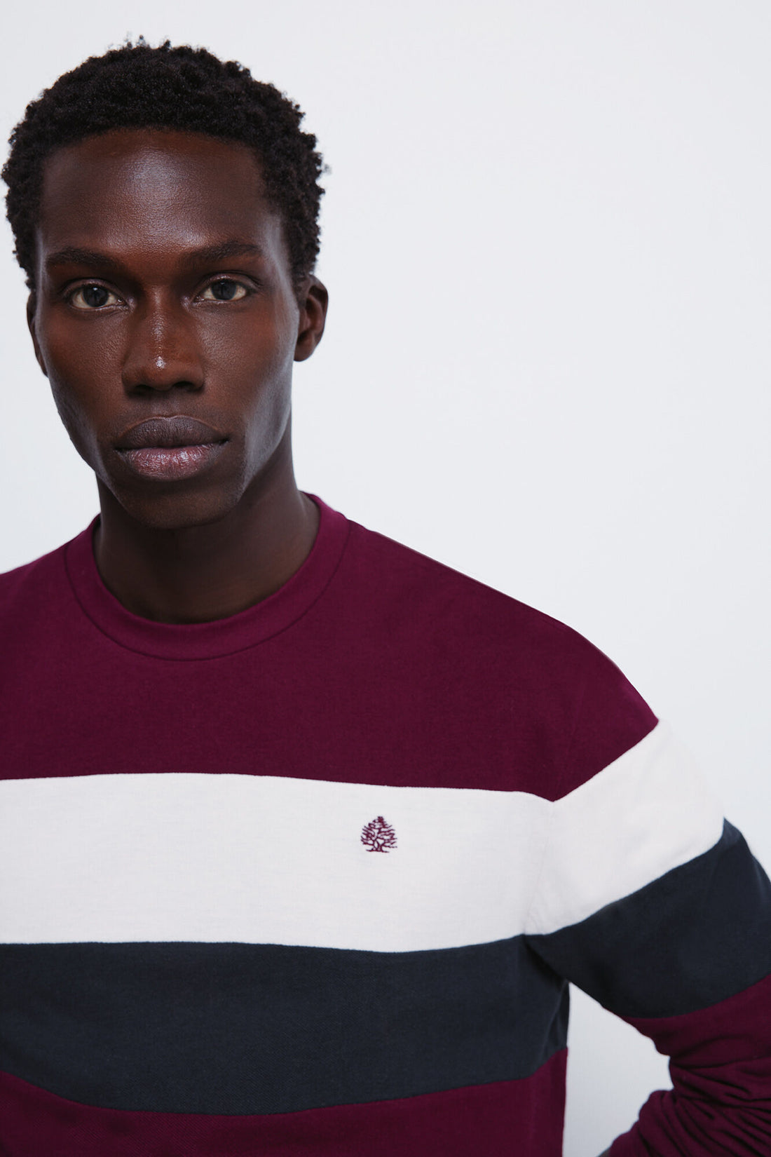 Springfield_Maroon_Long Sleeve PiquŽ Cut-Out T-Shirt_8832426_69_02