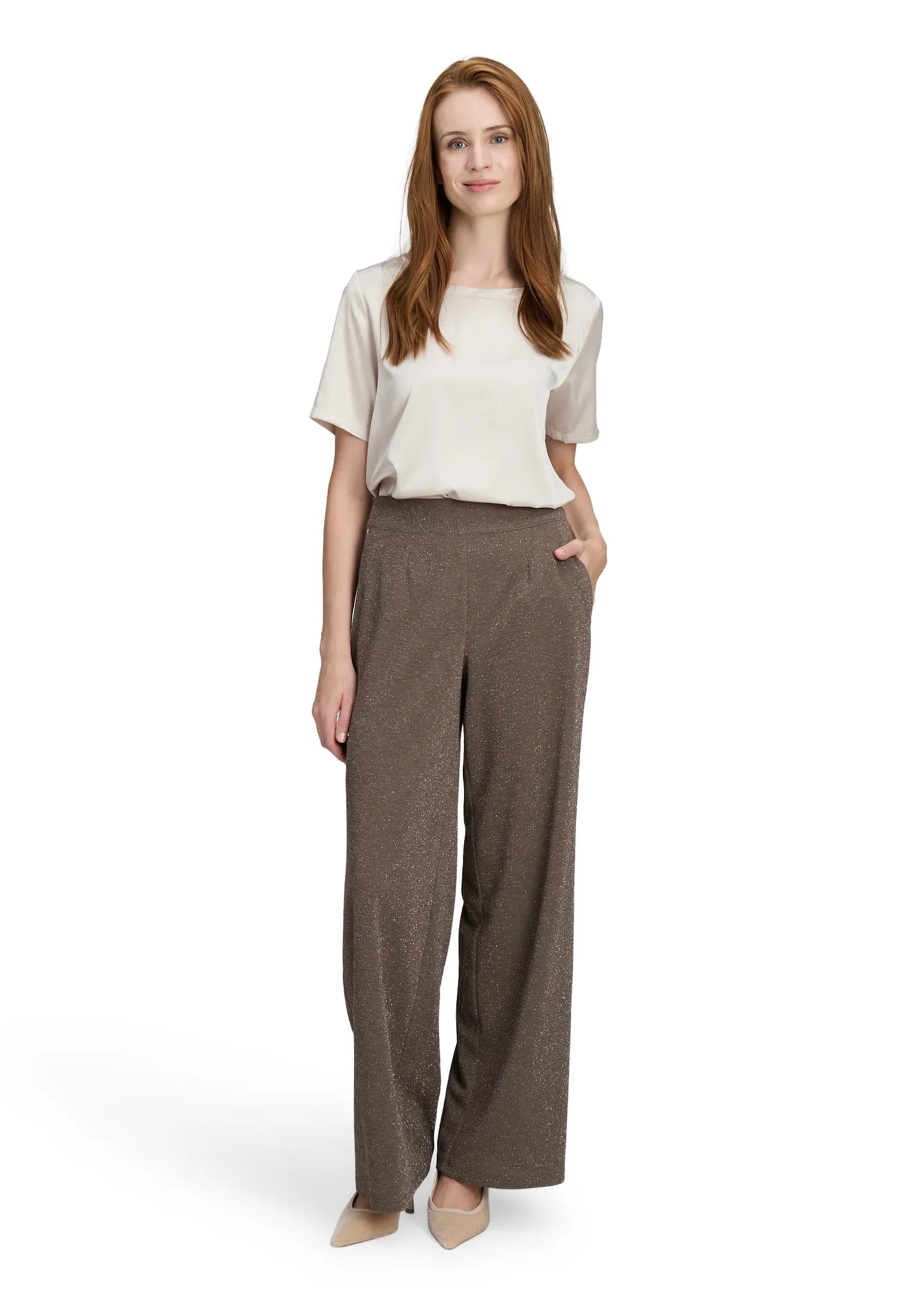 Betty Barclay_Pastel Sand_Slip Blouse with Round Neck_8921-1038_9104_02