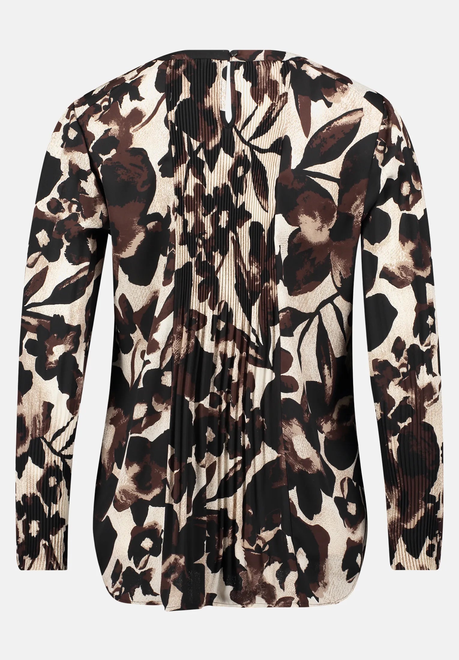 Betty Barclay_Beige/Brown_Slip Blouse with Pleats_8924-1623_7875_05