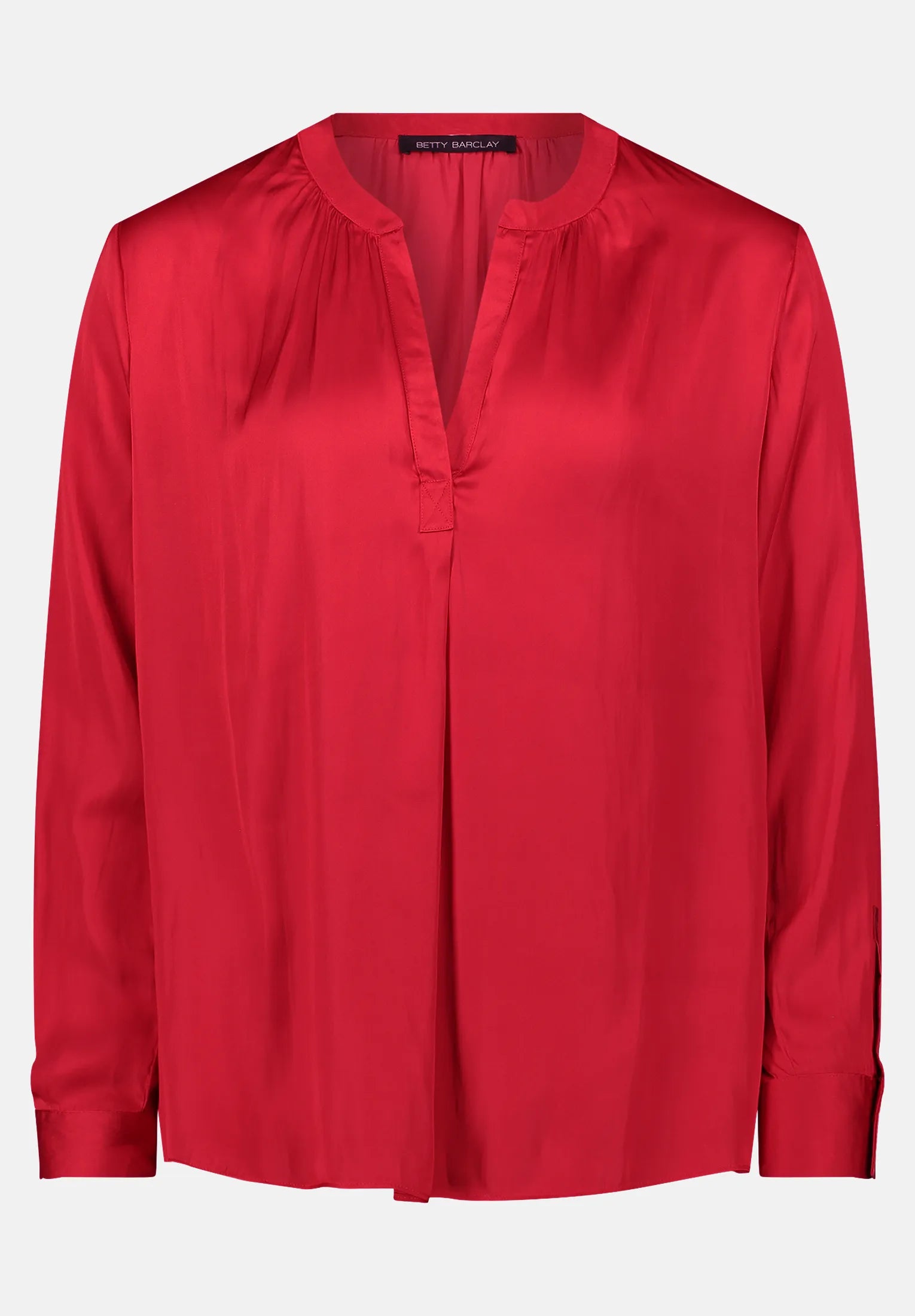 Betty Barclay_Red Scarlet_Satin Blouse Long Sleeves_8942-1668_4635_04