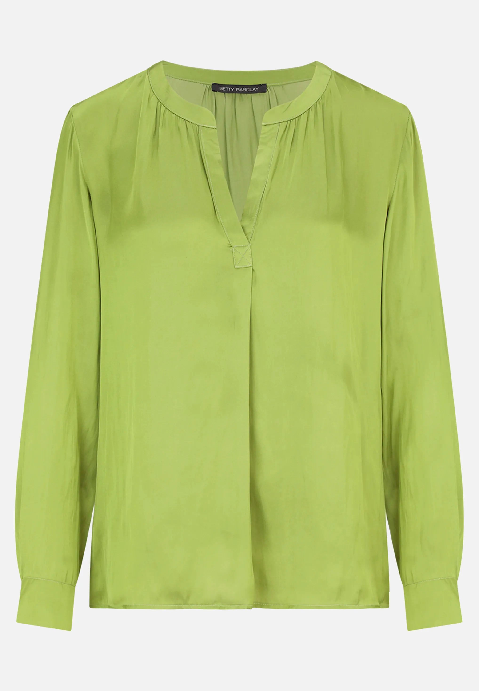 Betty Barclay_Fresh Moss_Long-Sleeved Satin Blouse_8942-1668_5436_04