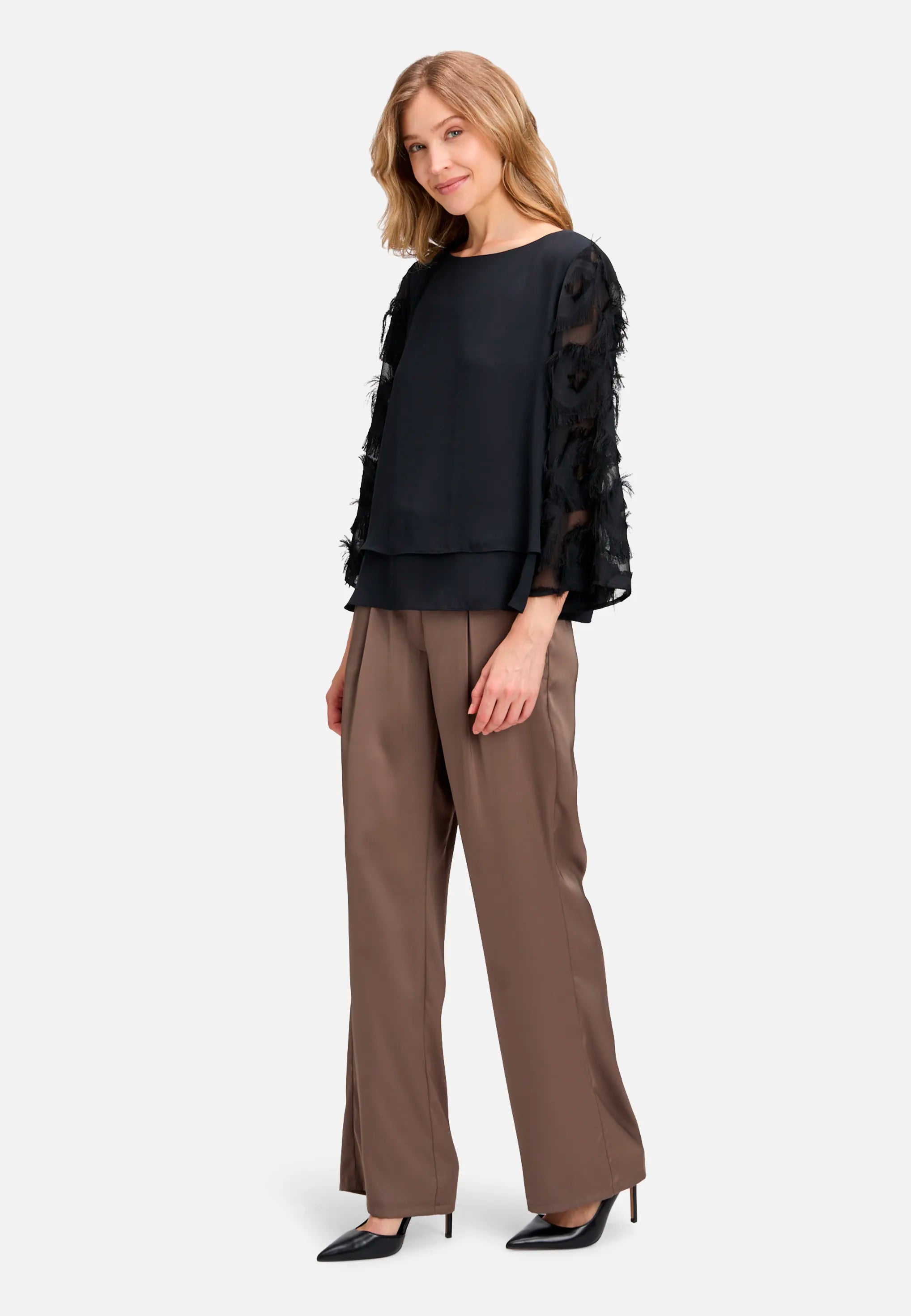 Betty Barclay_Black_Slip-On Blouse, Solid Color_8944-2723_9045_02