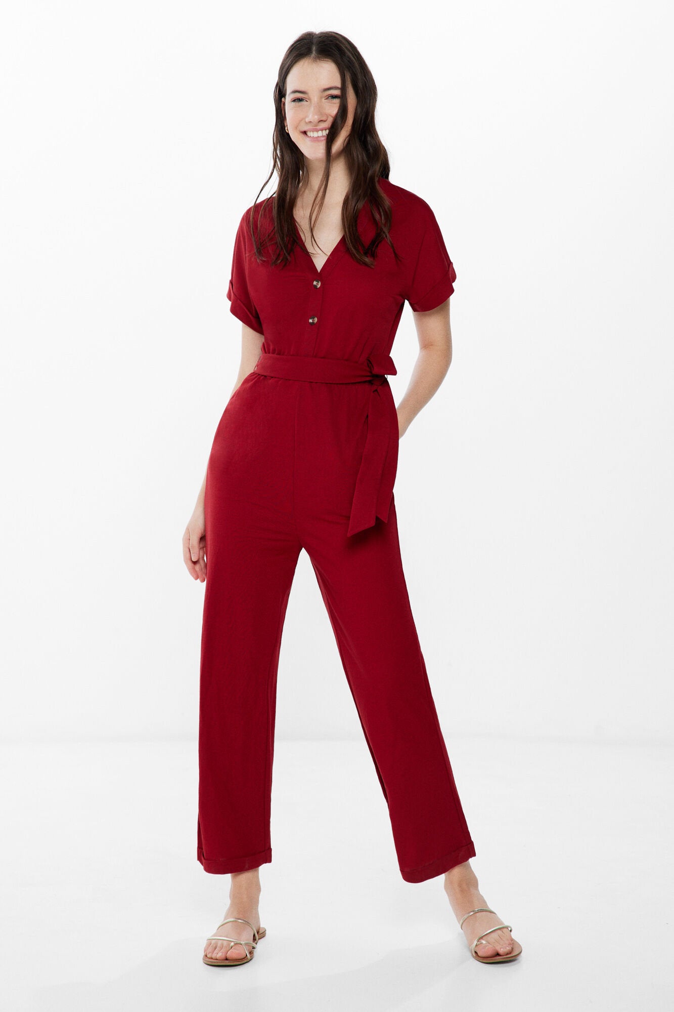 Short Sleeve Belted Jumpsuit_8957540_61_05